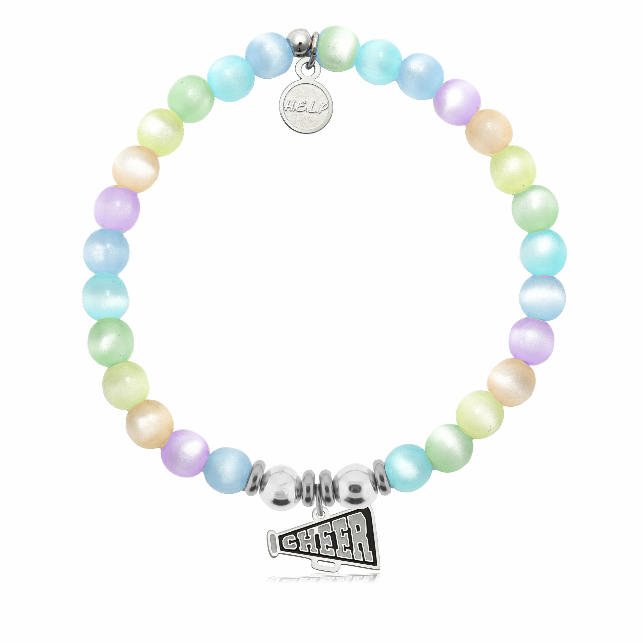 Cheer Charm with Multi Selenite Charity Bracelet