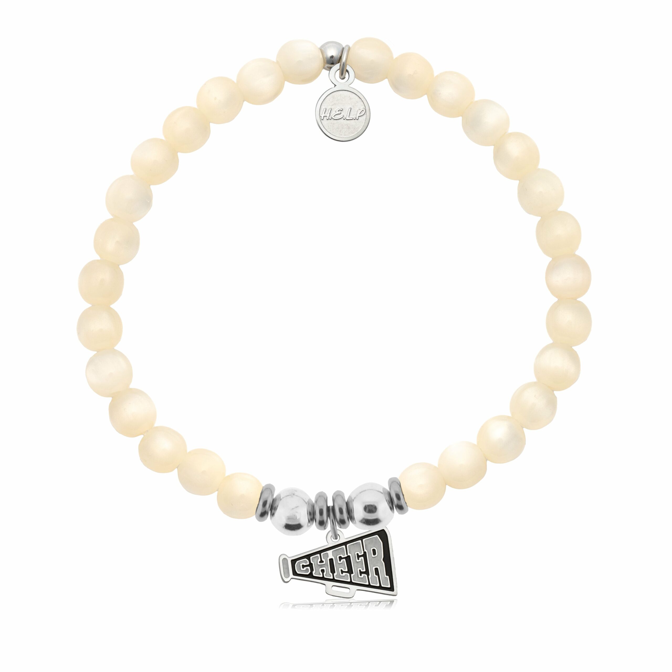 Cheer Charm with Natural Selenite Charity Bracelet