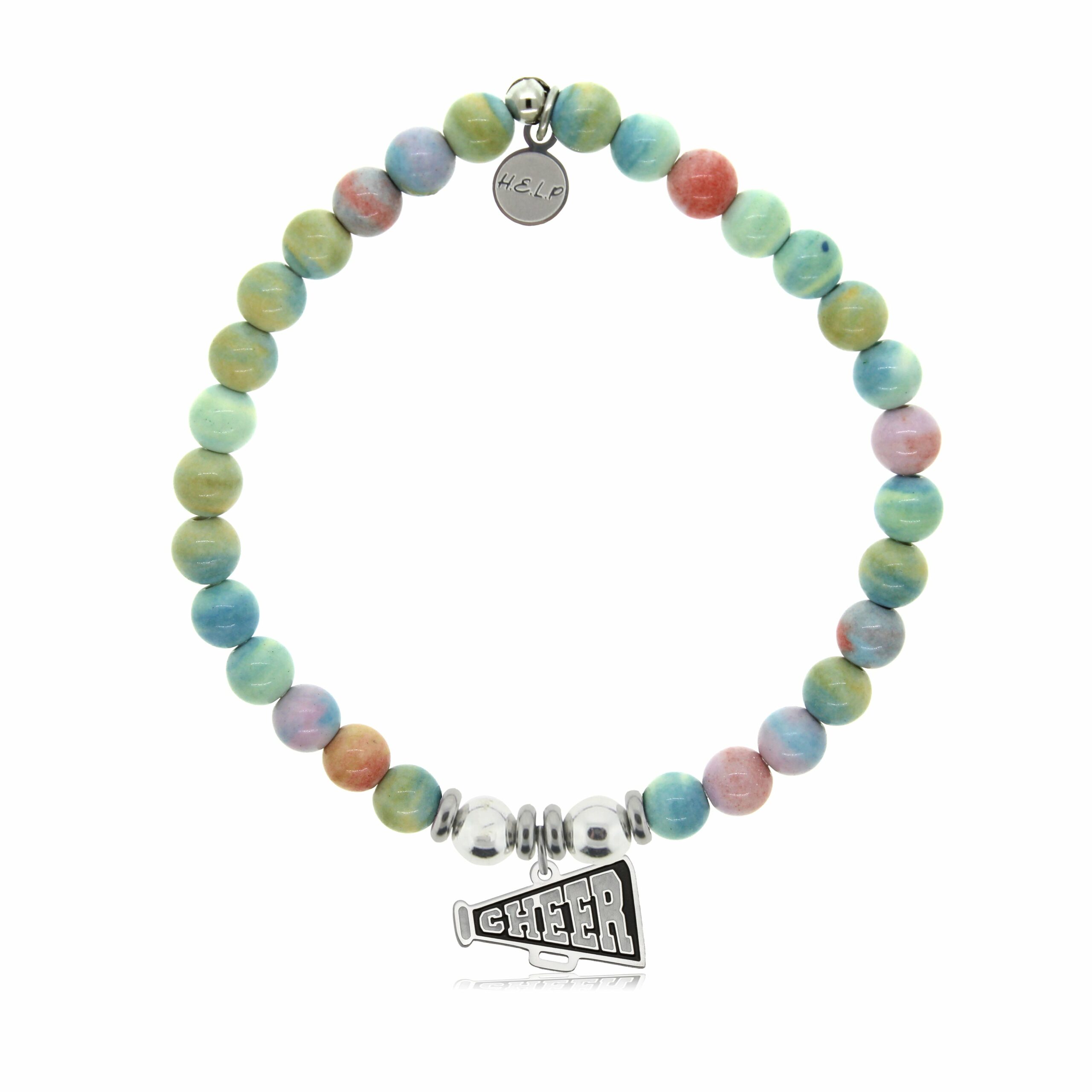 Cheer Charm with Pastel Magnesite Charity Bracelet