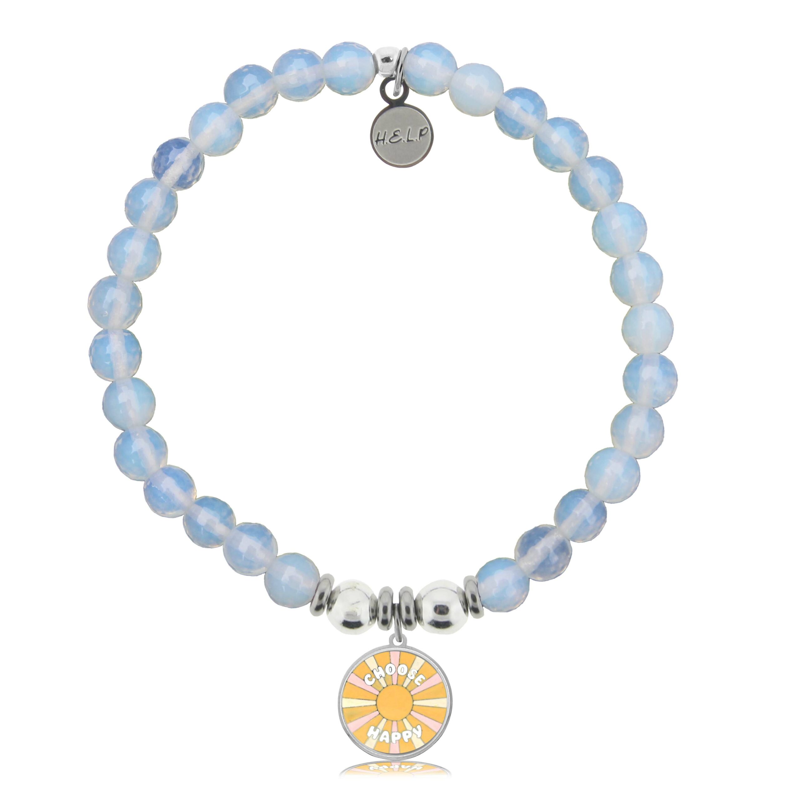 Choose Happy Charm with Opalite Charity Bracelet