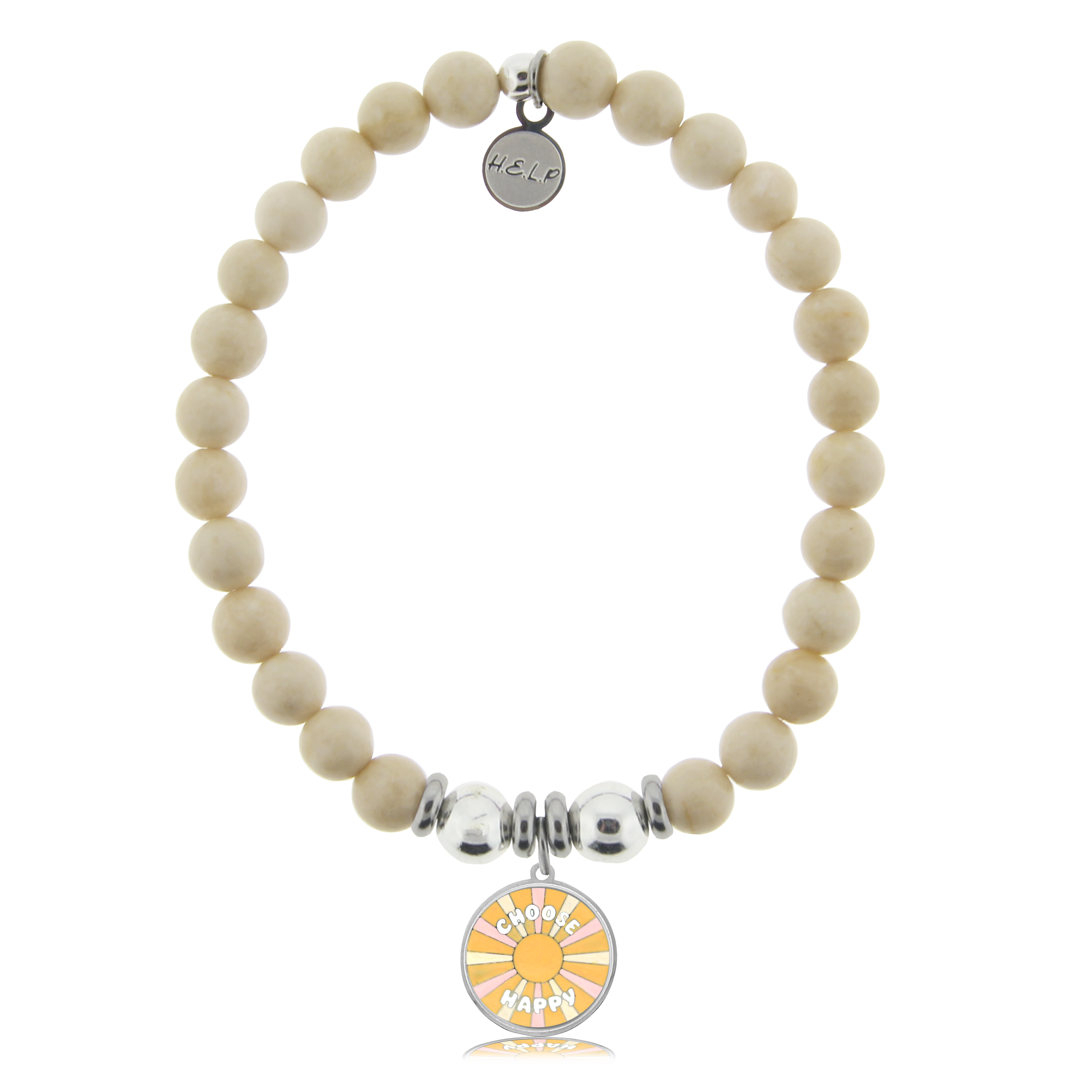 Choose Happy Charm with Riverstone Charity Bracelet