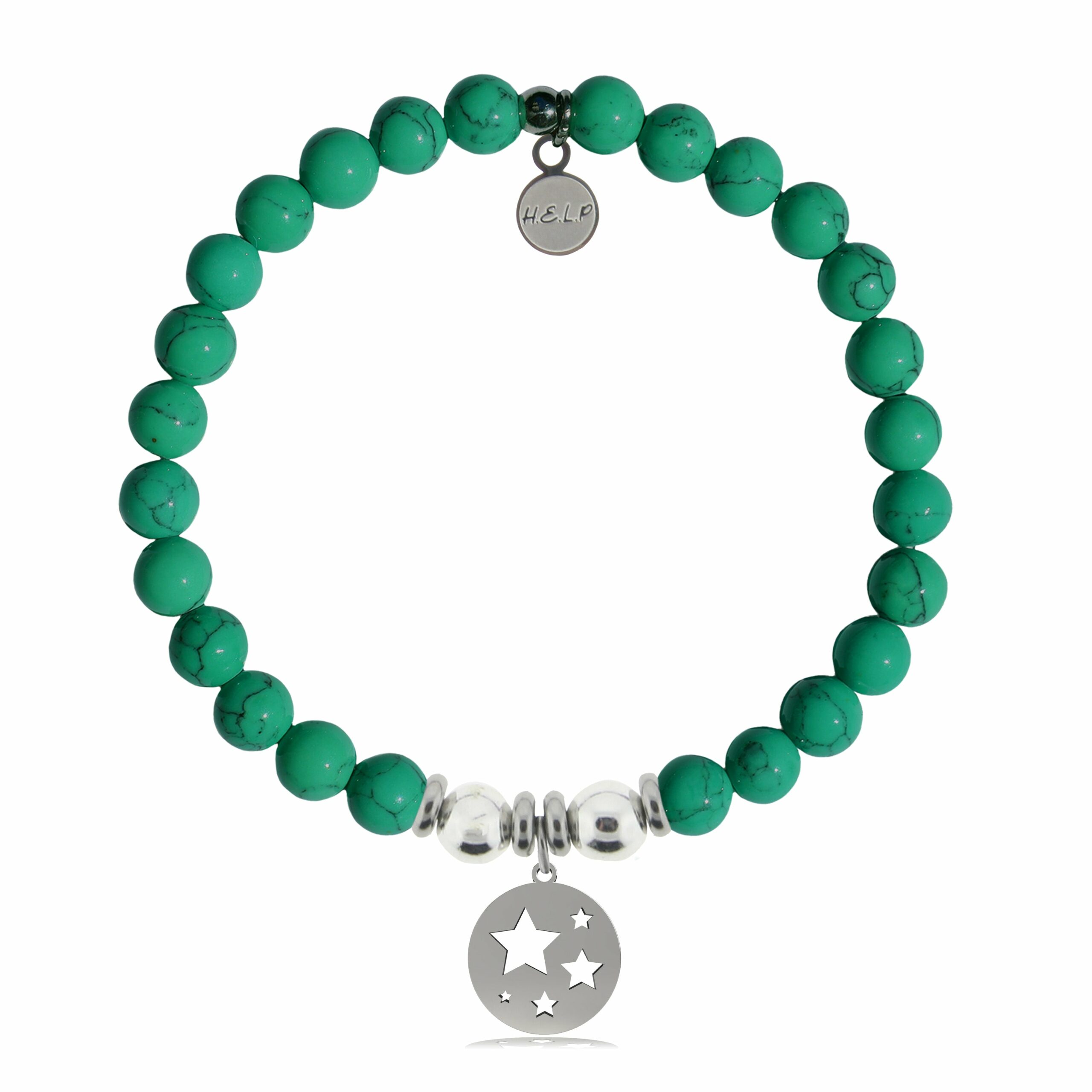 Congratulations Charm with Green Howlite Charity Bracelet