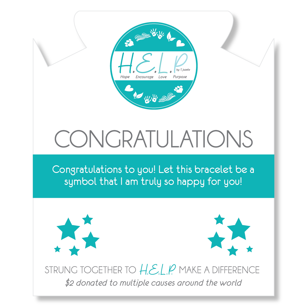 Congratulations Charm with Green Howlite Charity Bracelet