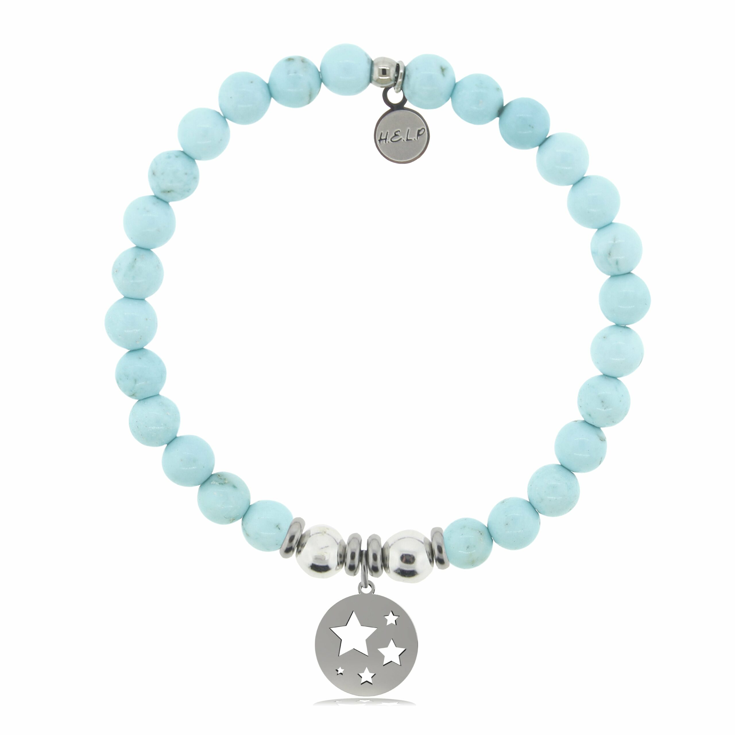 Congratulations Charm with Larimar Magnesite Charity Bracelet