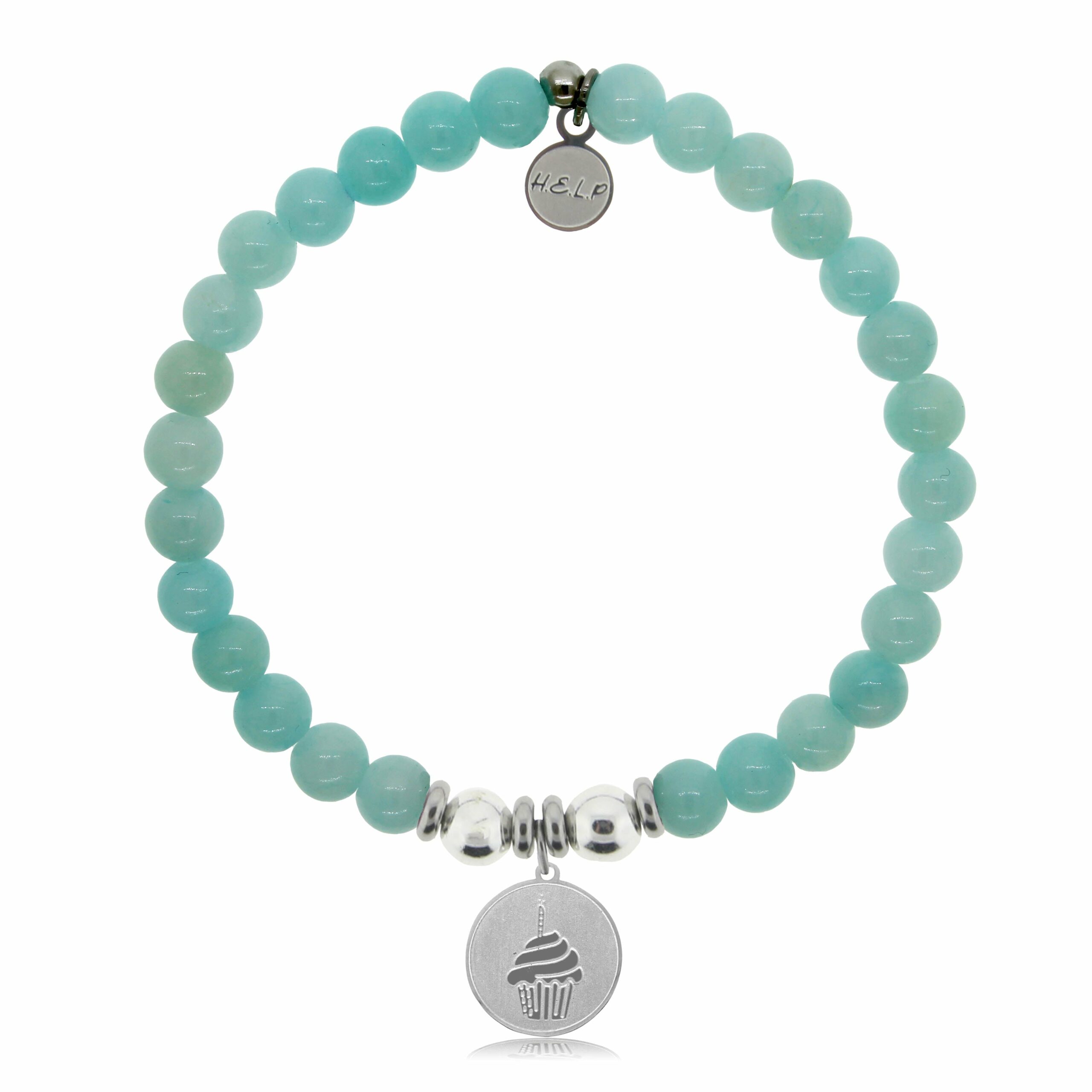 Celebration Charm with Baby Blue Quartz Charity Bracelet