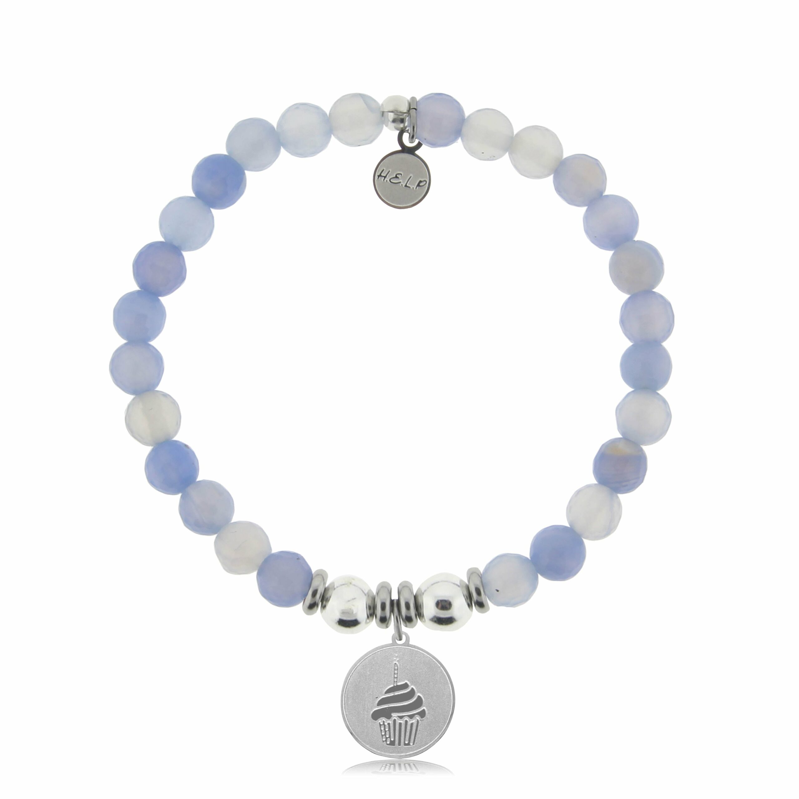 Celebration Charm with Sky Blue Agate Charity Bracelet