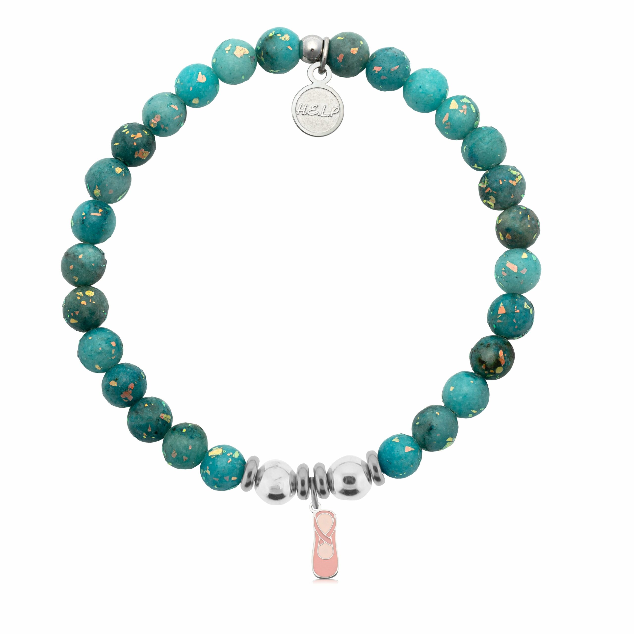 Dancer Charm with Blue Opal Jade Charity Bracelet