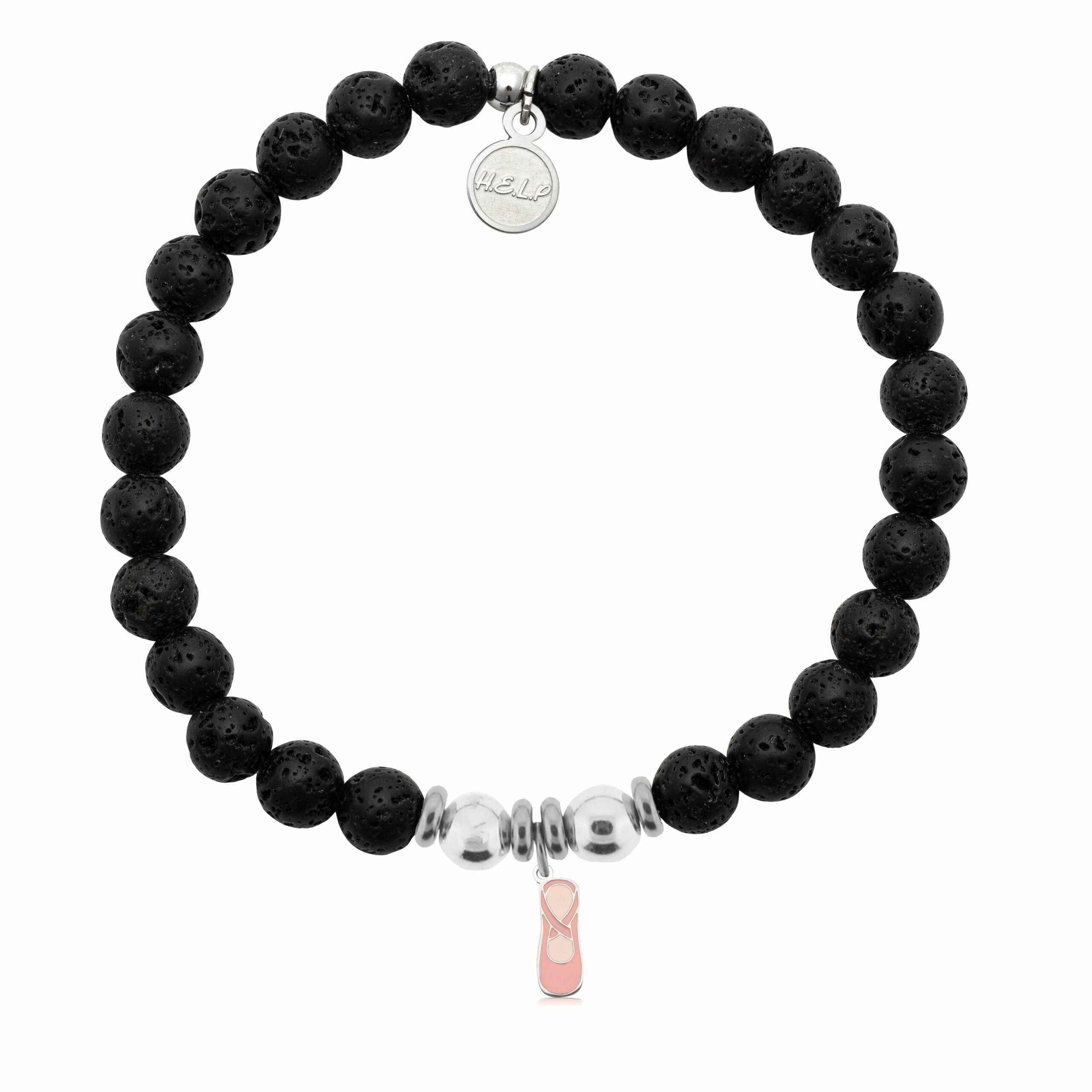 Dancer Charm with Lava Rock Charity Bracelet