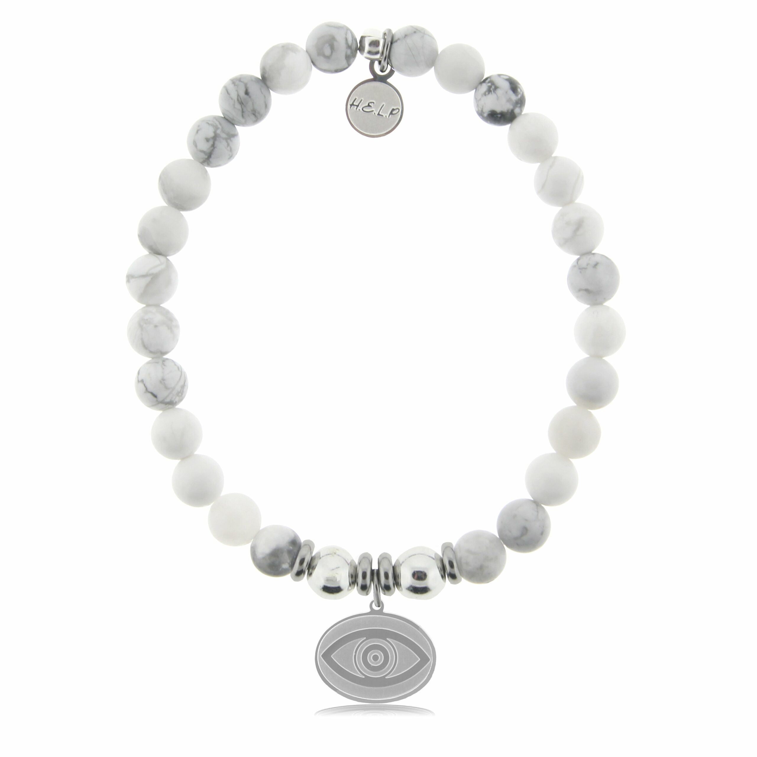 Evil Eye Charm with Howlite Charity Bracelet