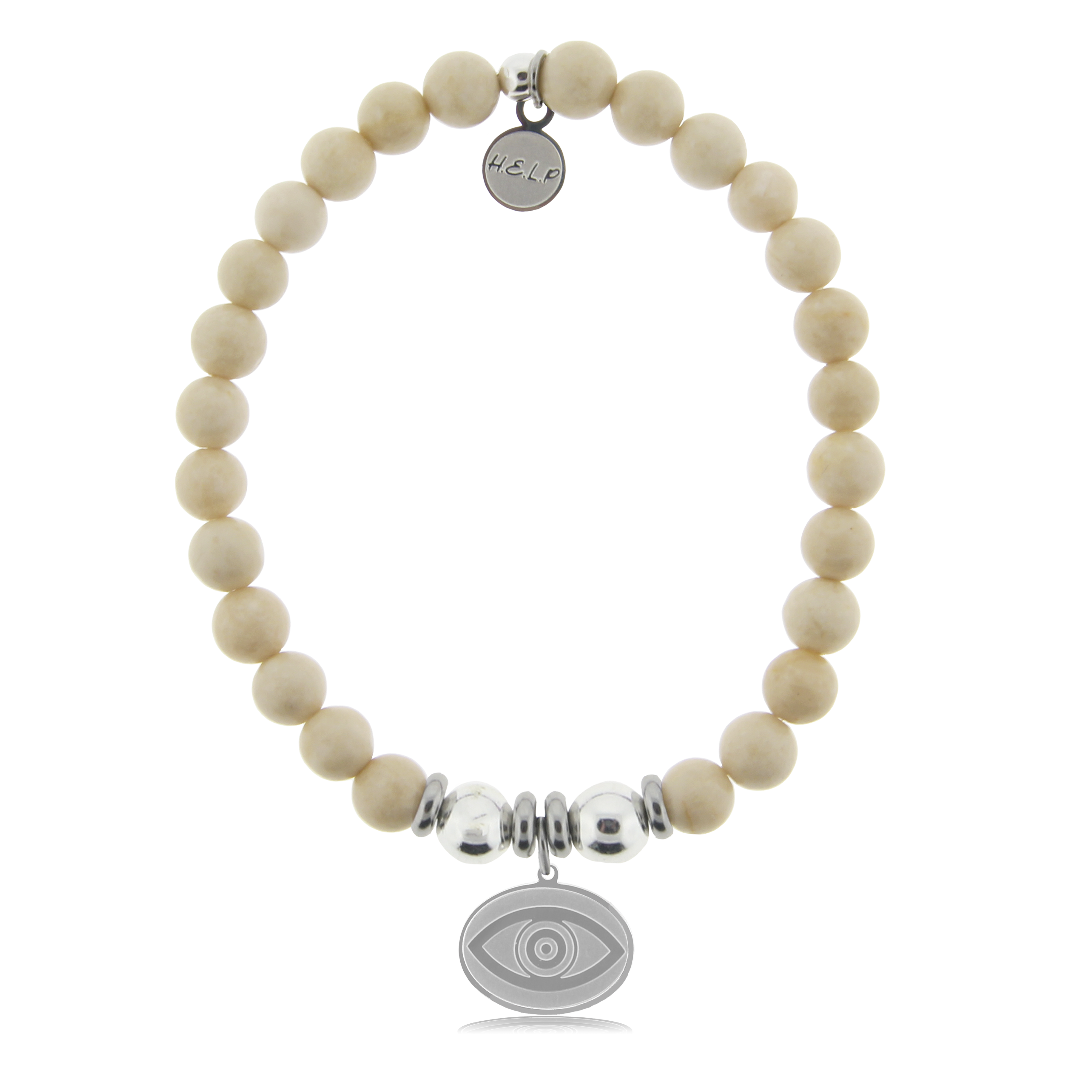 Evil Eye Charm with Riverstone Beads Charity Bracelet