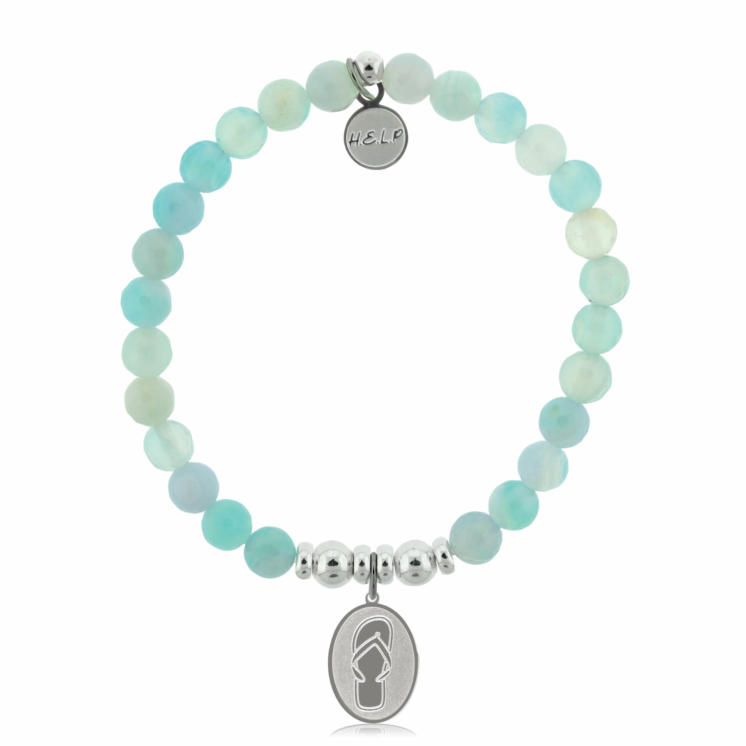 Flip Flop Charm with Light Blue Agate Charity Bracelet