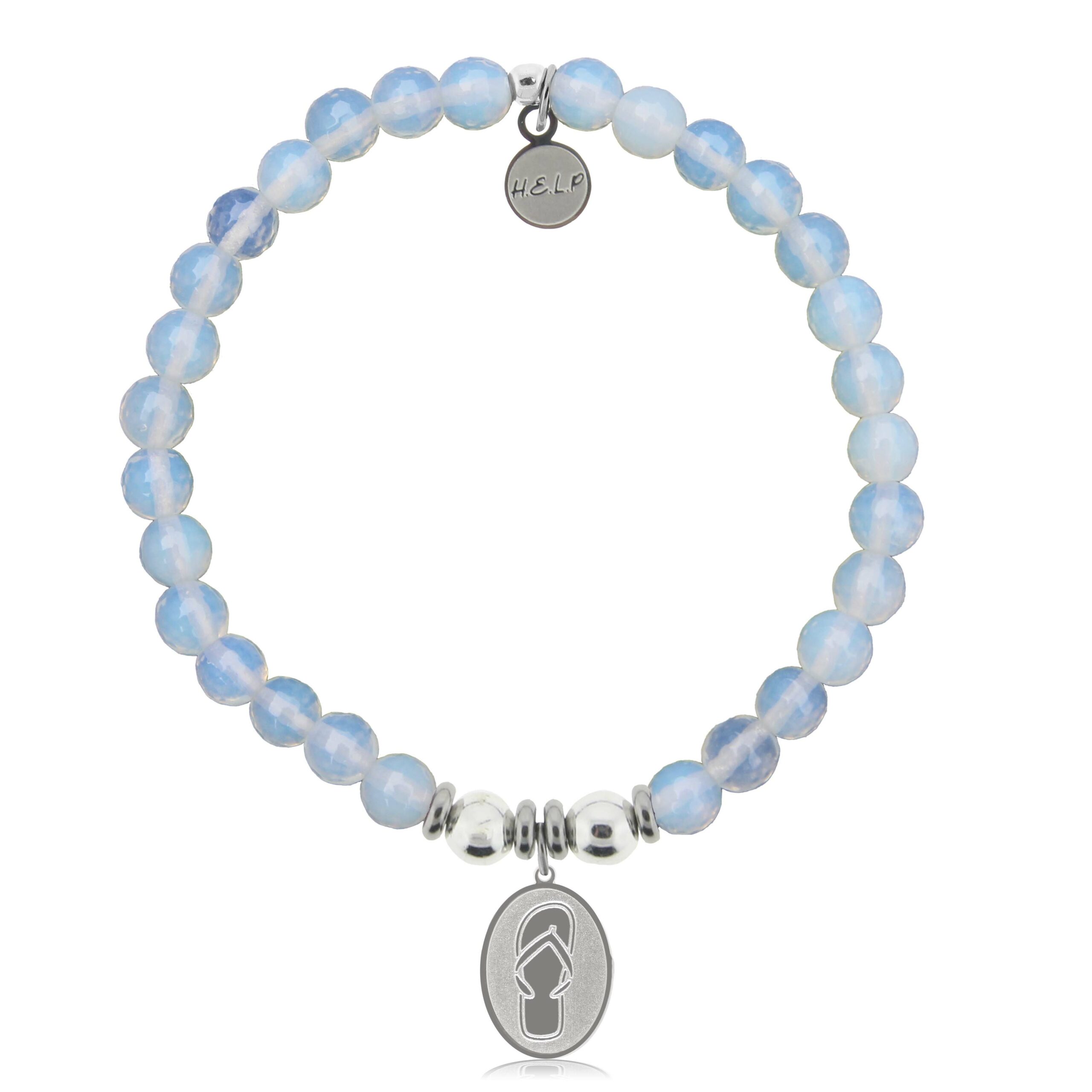 Flip Flop Charm with Opalite Charity Bracelet