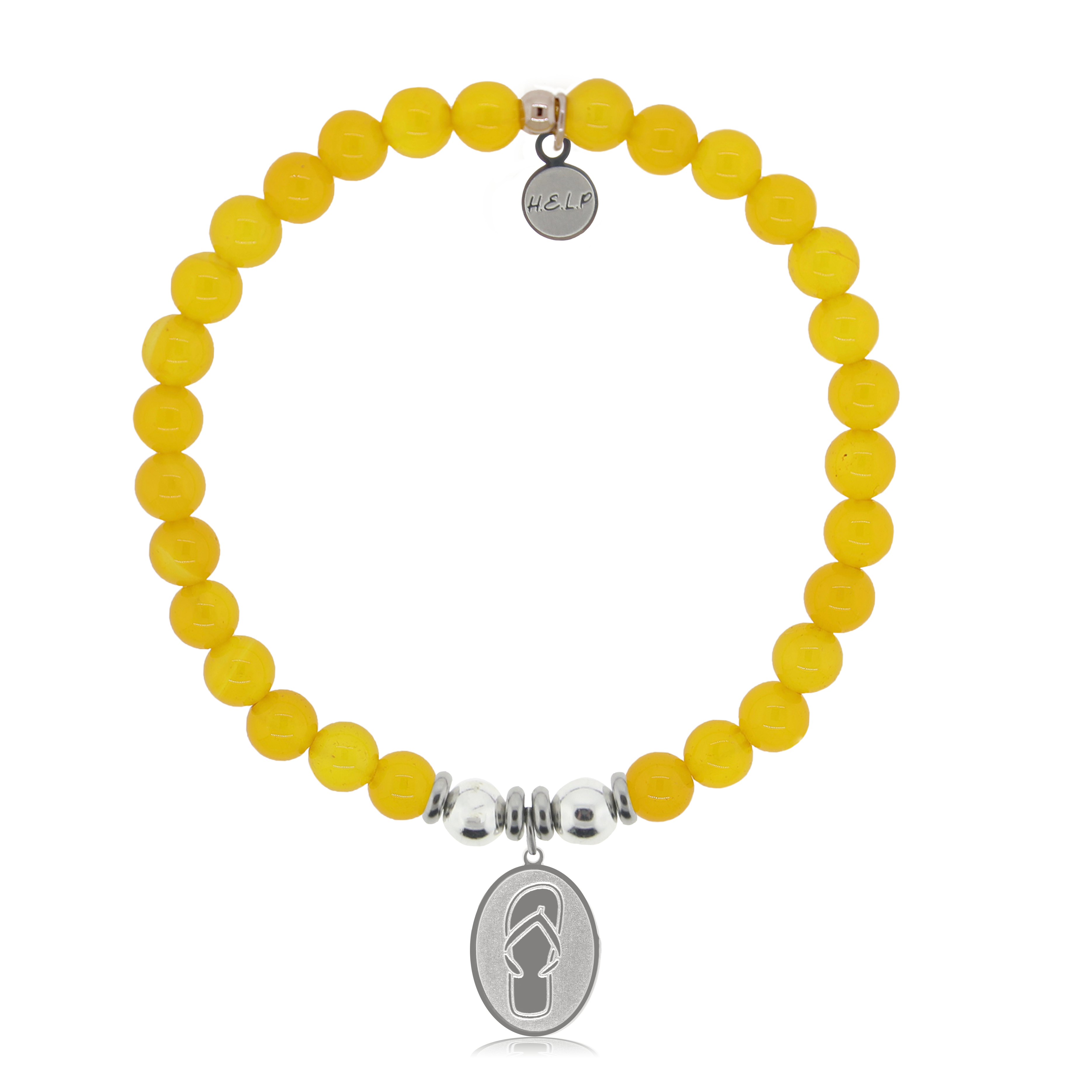 Flip Flop Charm with Yellow Agate Charity Bracelet