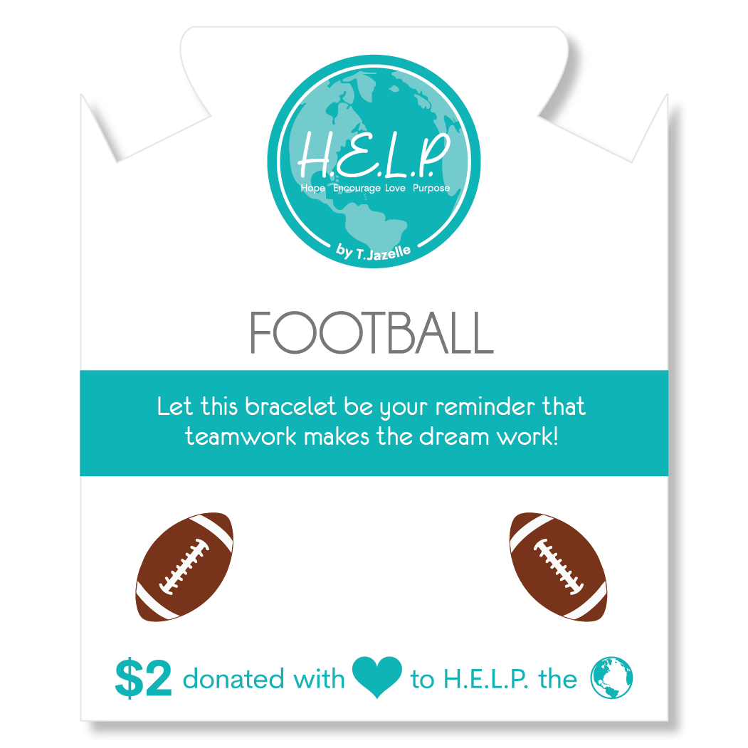 Football Enamel Charm with Pastel Magnesite Charity Bracelet