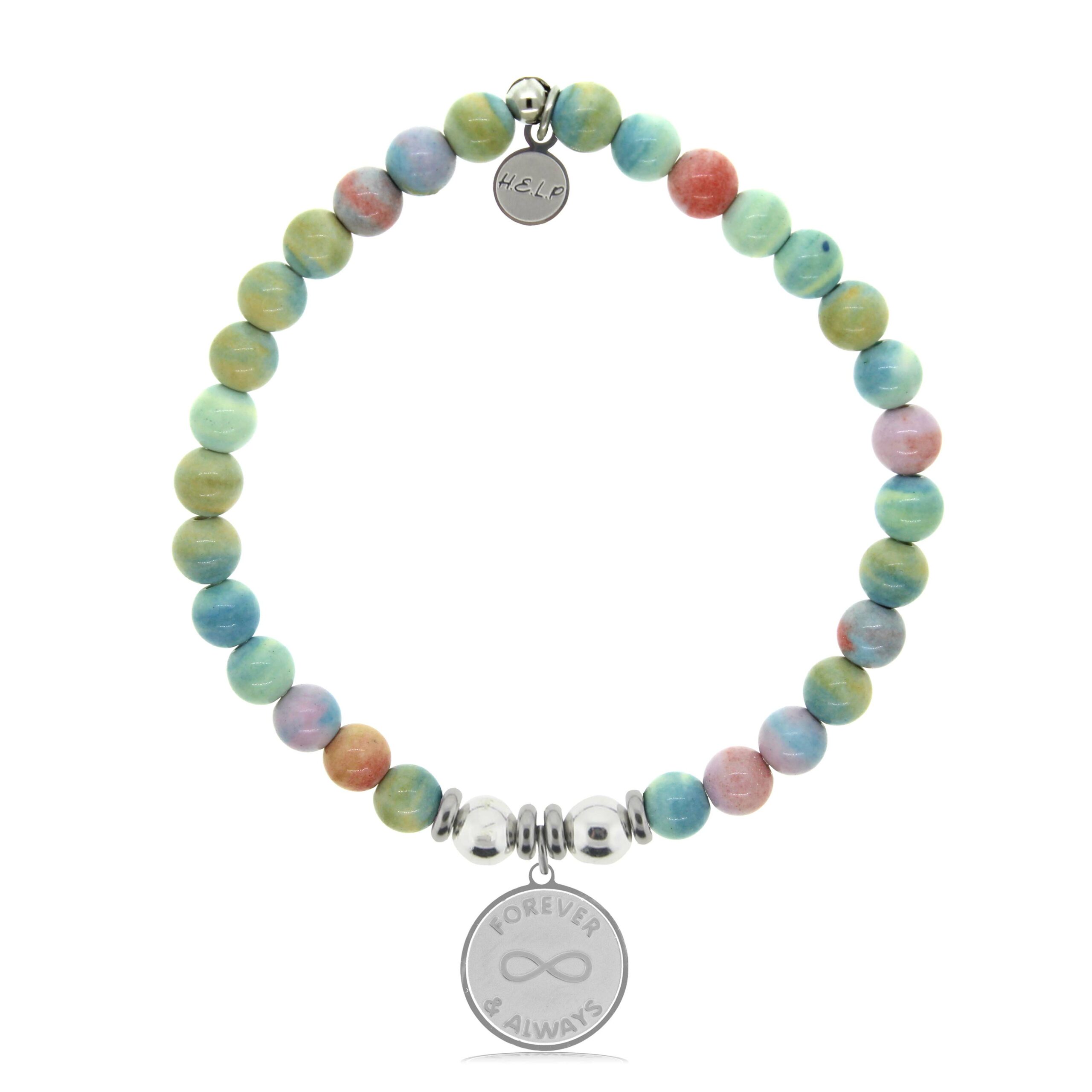 Forever and Always Charm with Pastel Magnesite Charity Bracelet