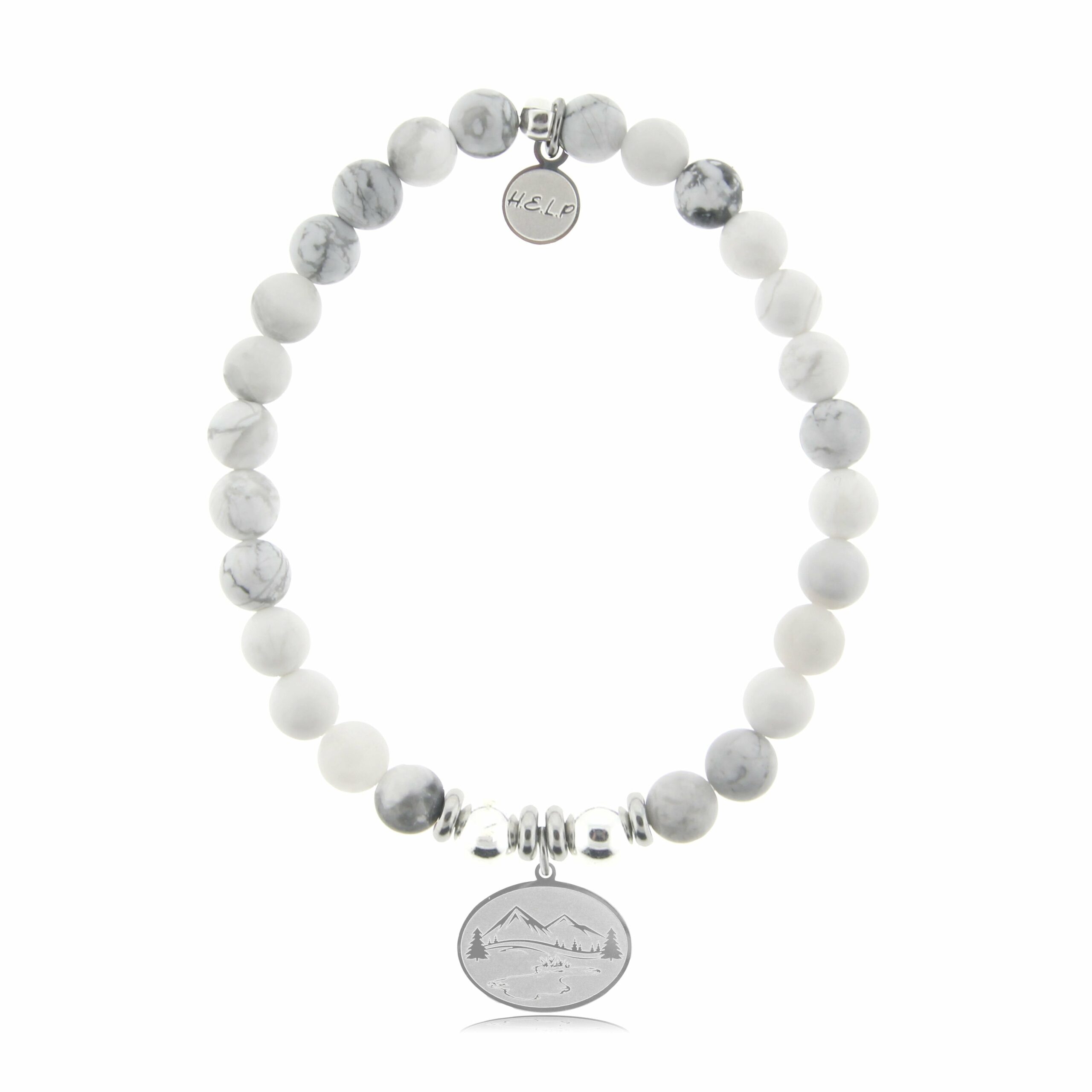 Great Outdoors Charm with Howlite Beads Charity Bracelet