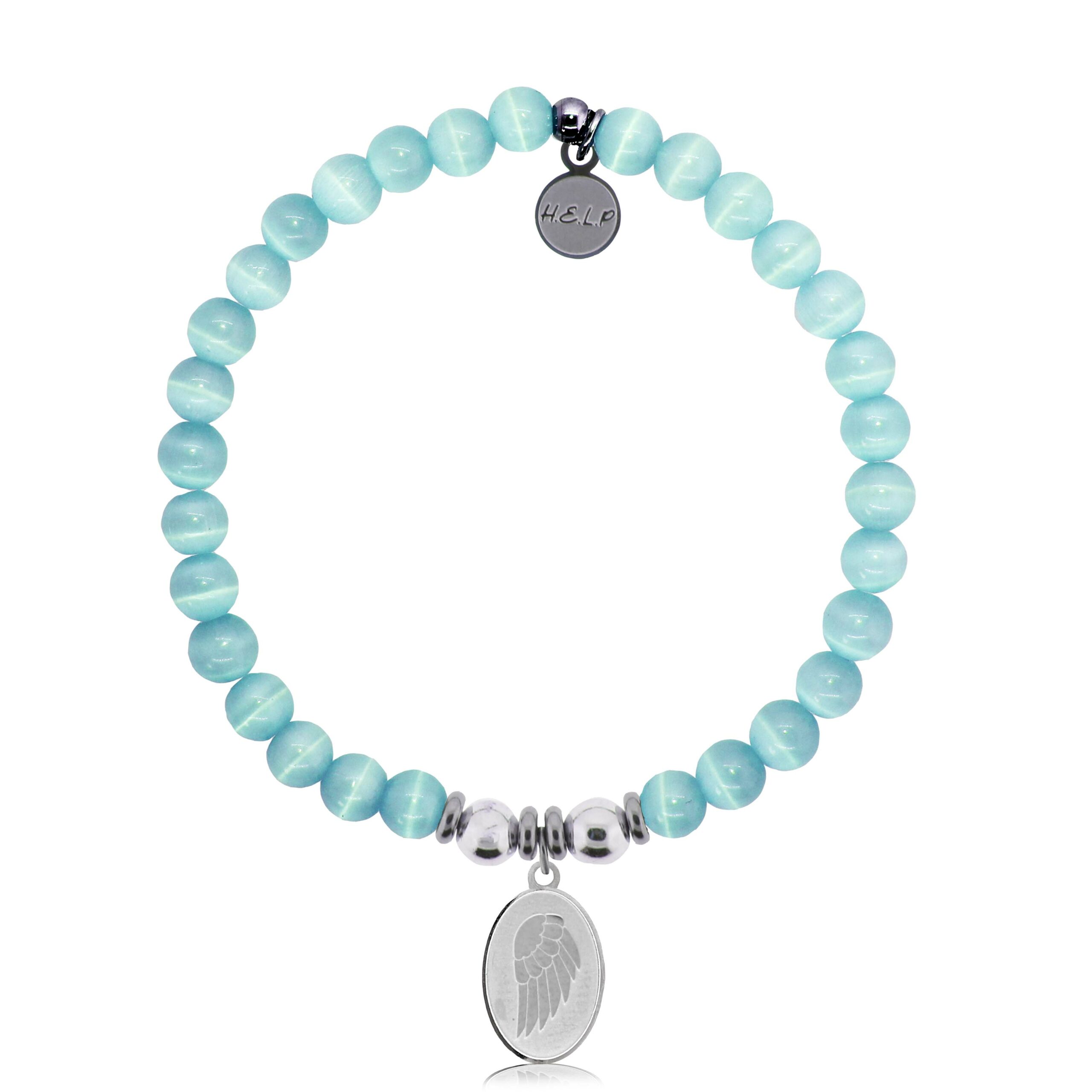 Guardian Charm with Aqua Cats Eye Charity Bracelet