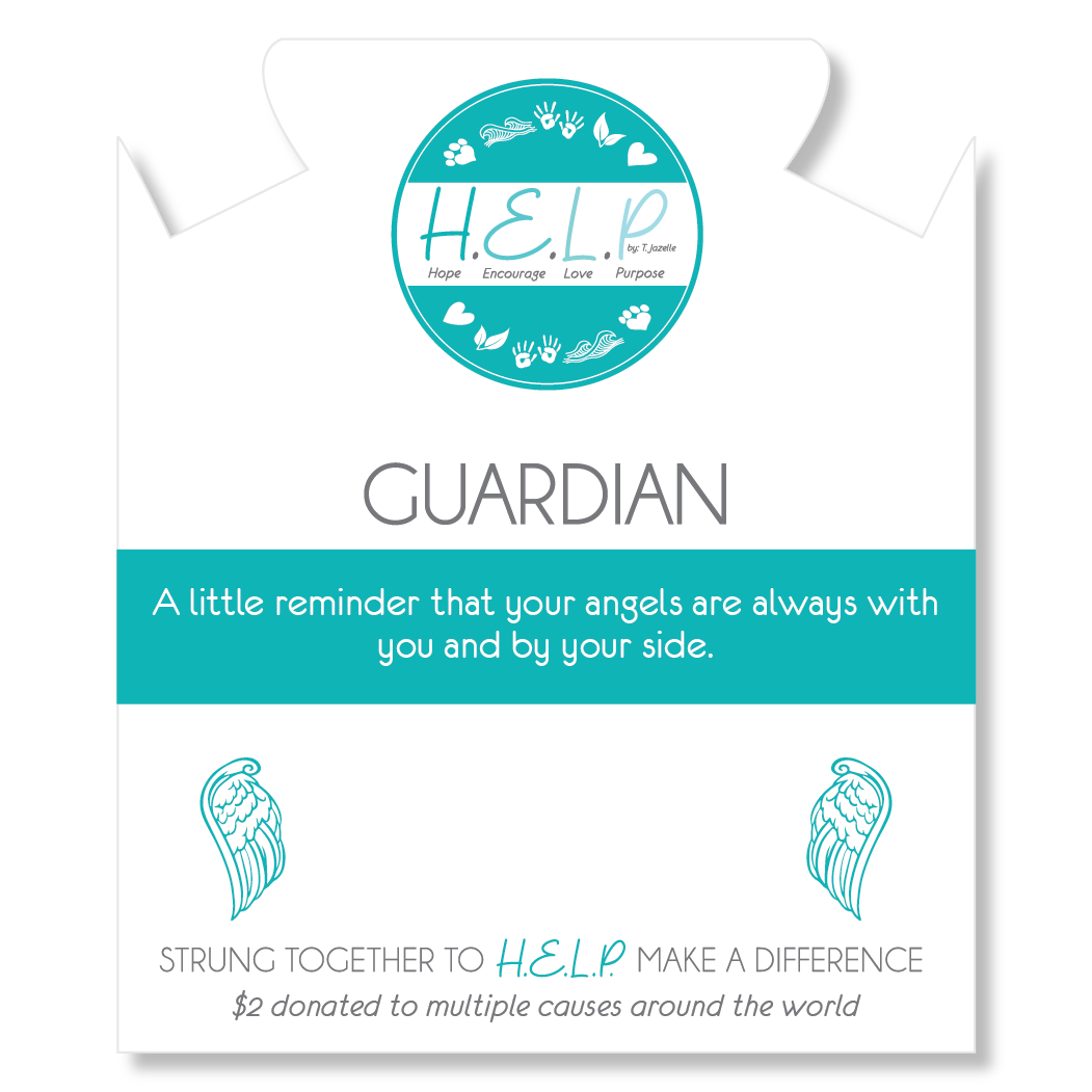 Guardian Charm with Baby Blue Quartz Charity Bracelet