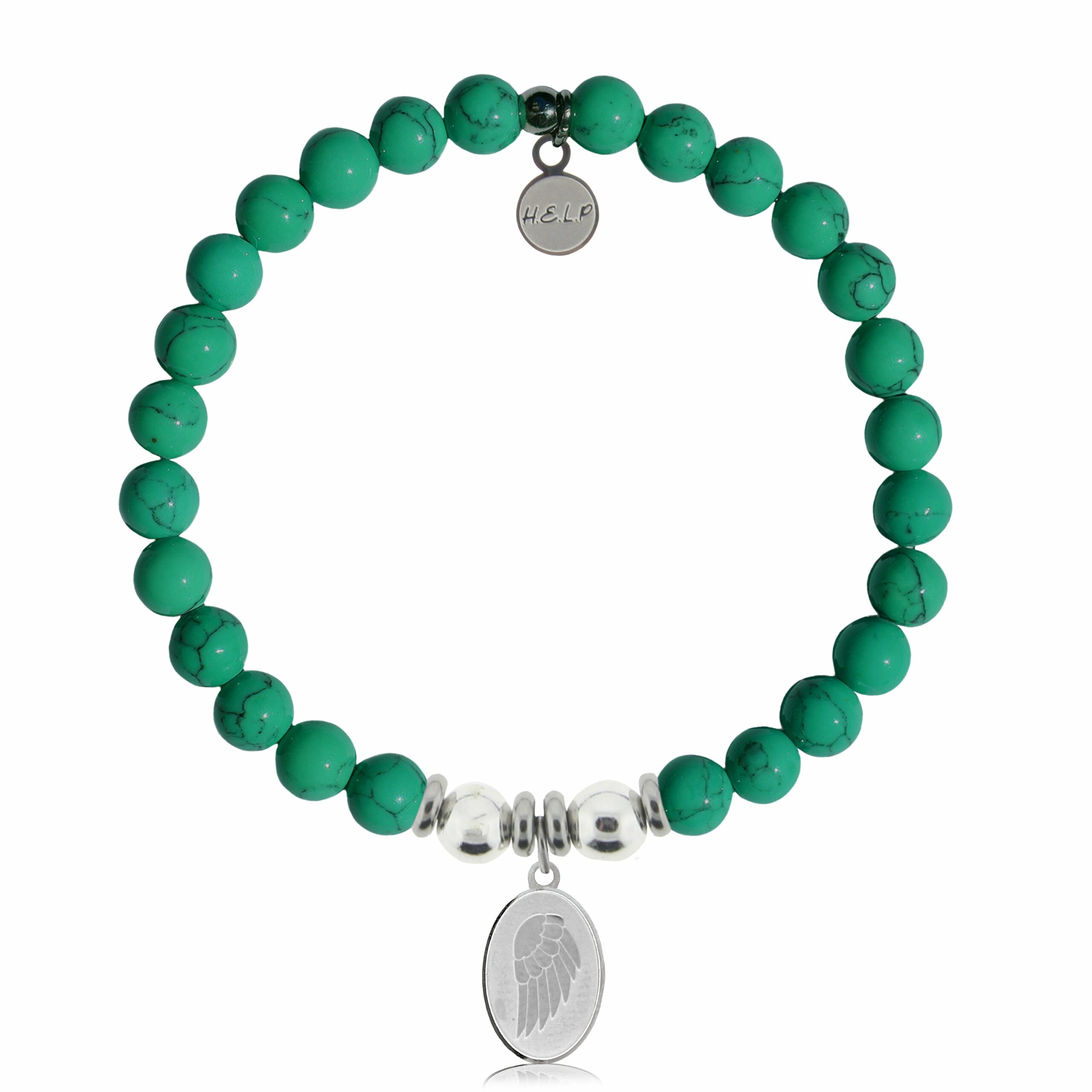 Guardian Charm with Green Howlite Charity Bracelet