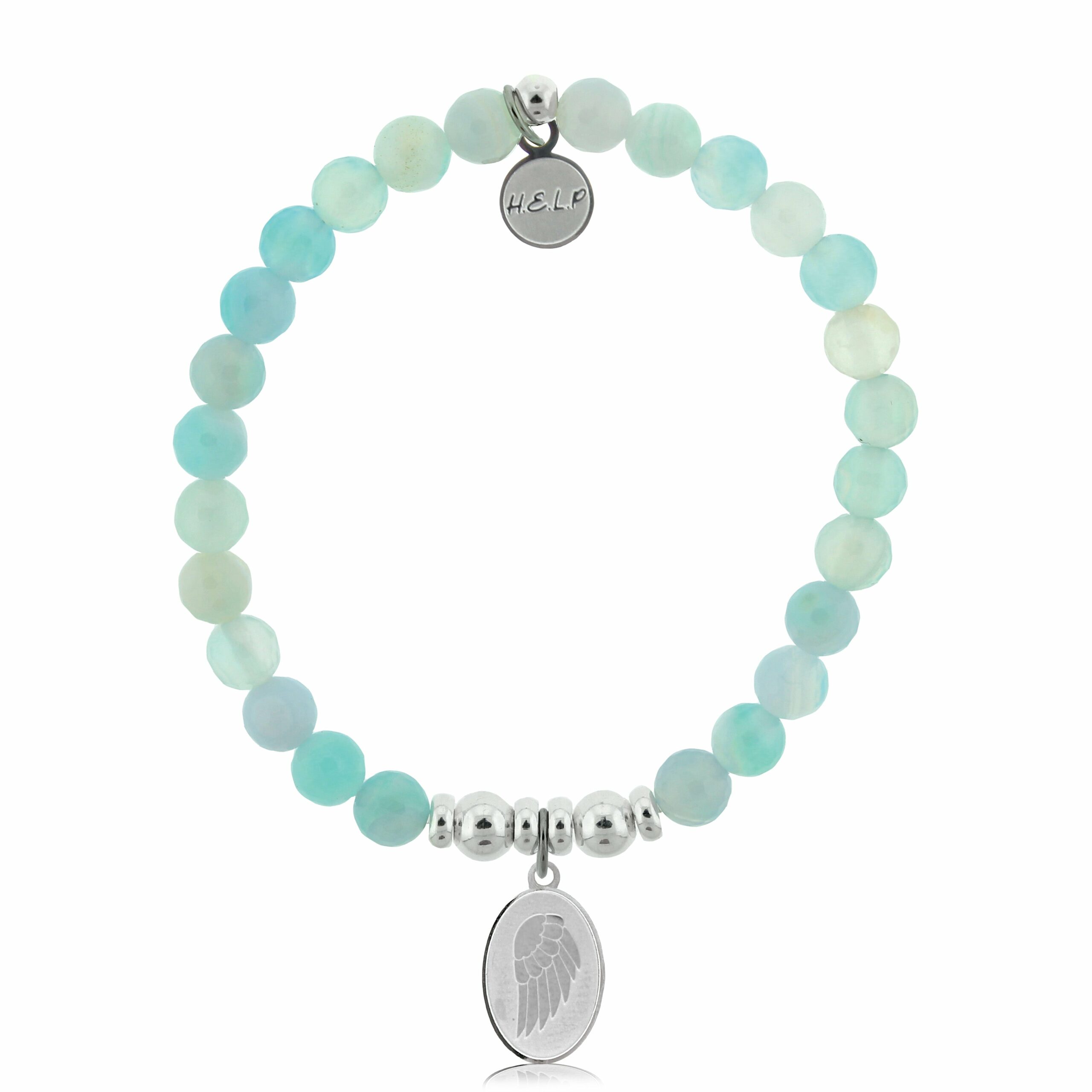 Guardian Charm with Light Blue Agate Charity Bracelet