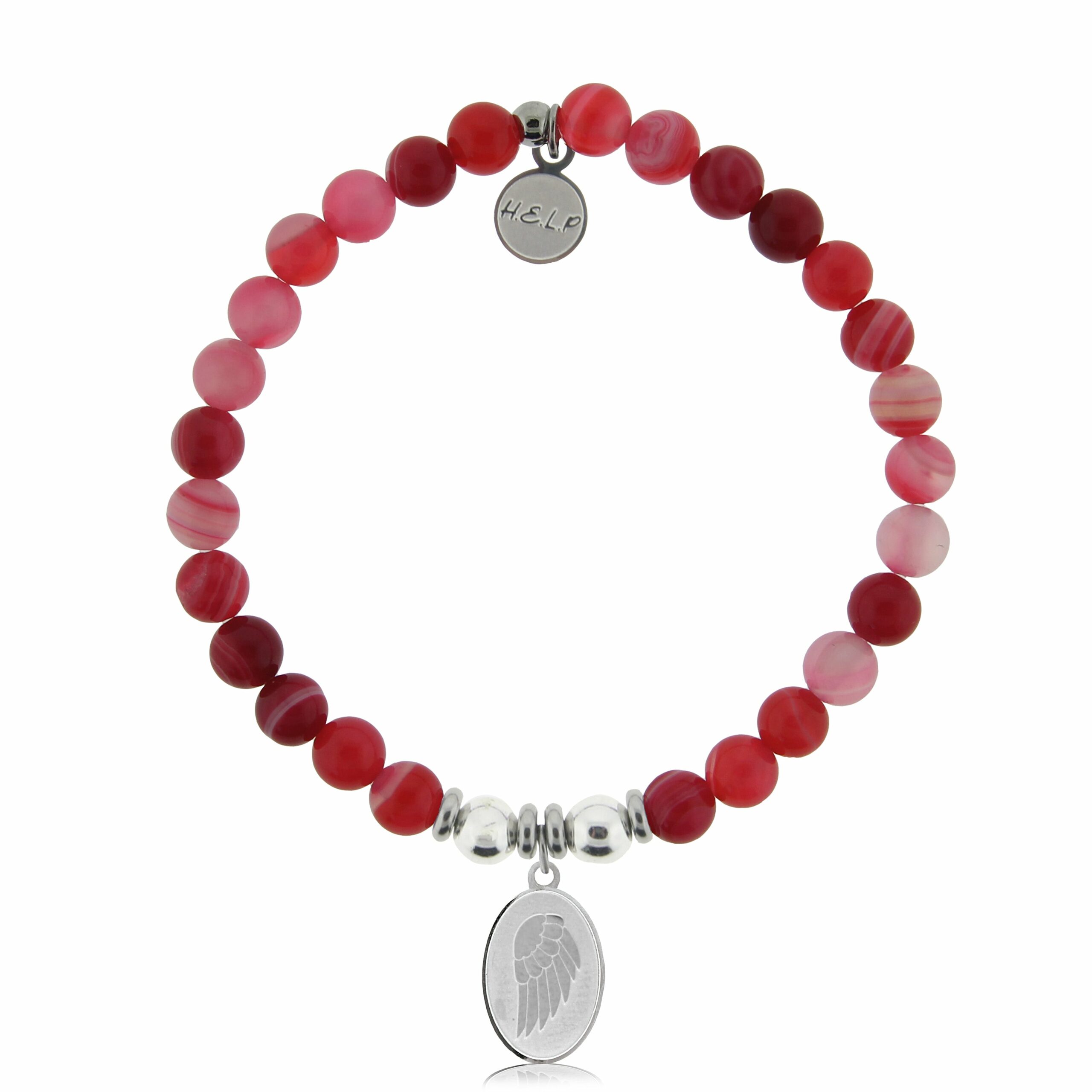 Guardian Charm with Red Stripe Agate Charity Bracelet