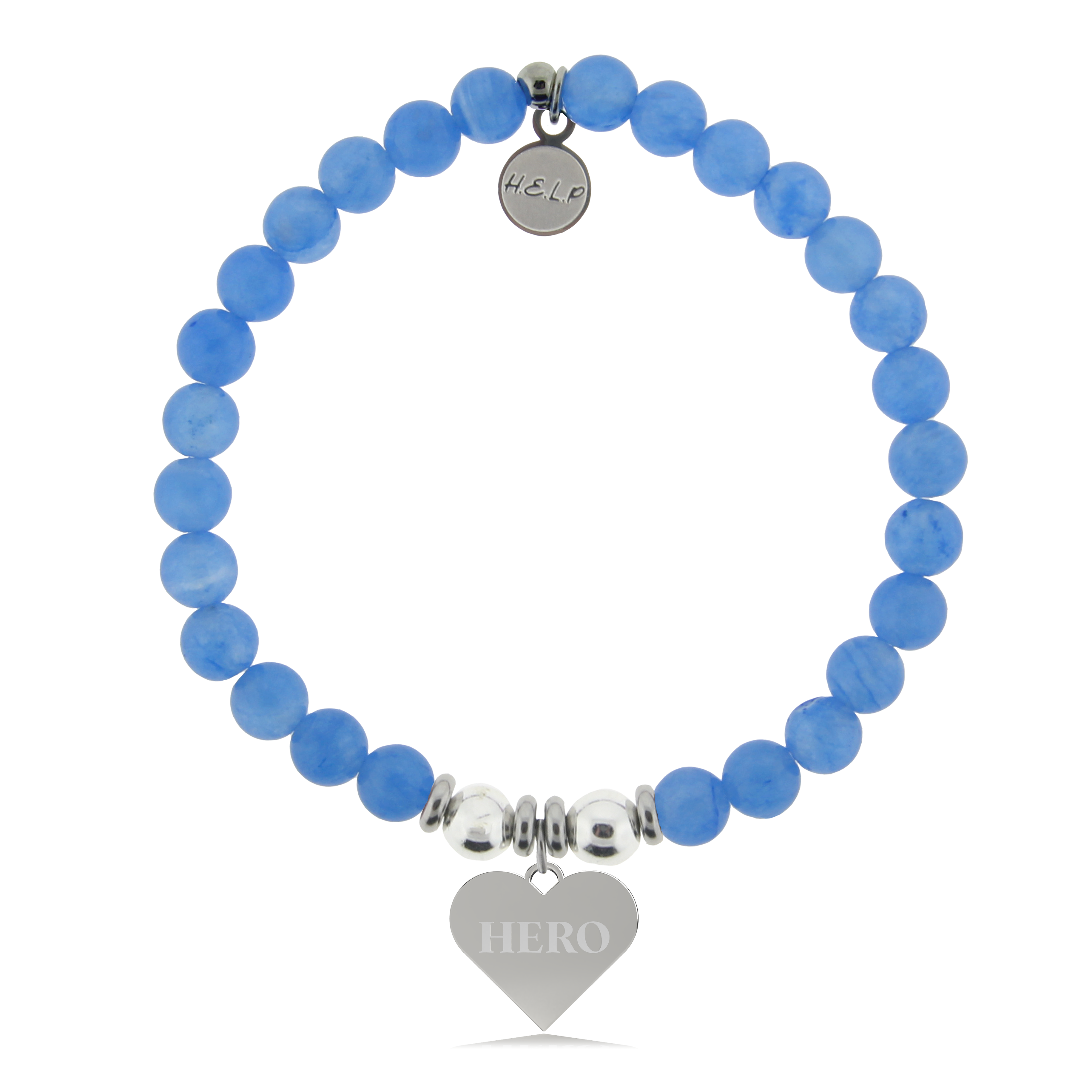 Hero Charm with Azure Blue Jade Charity Bracelet