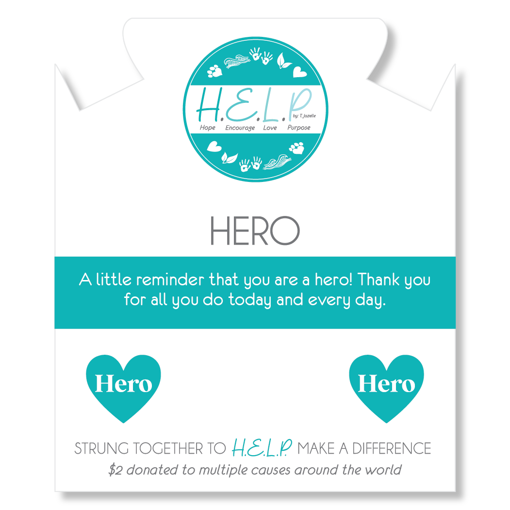 Hero Charm with Baby Blue Quartz Charity Bracelet