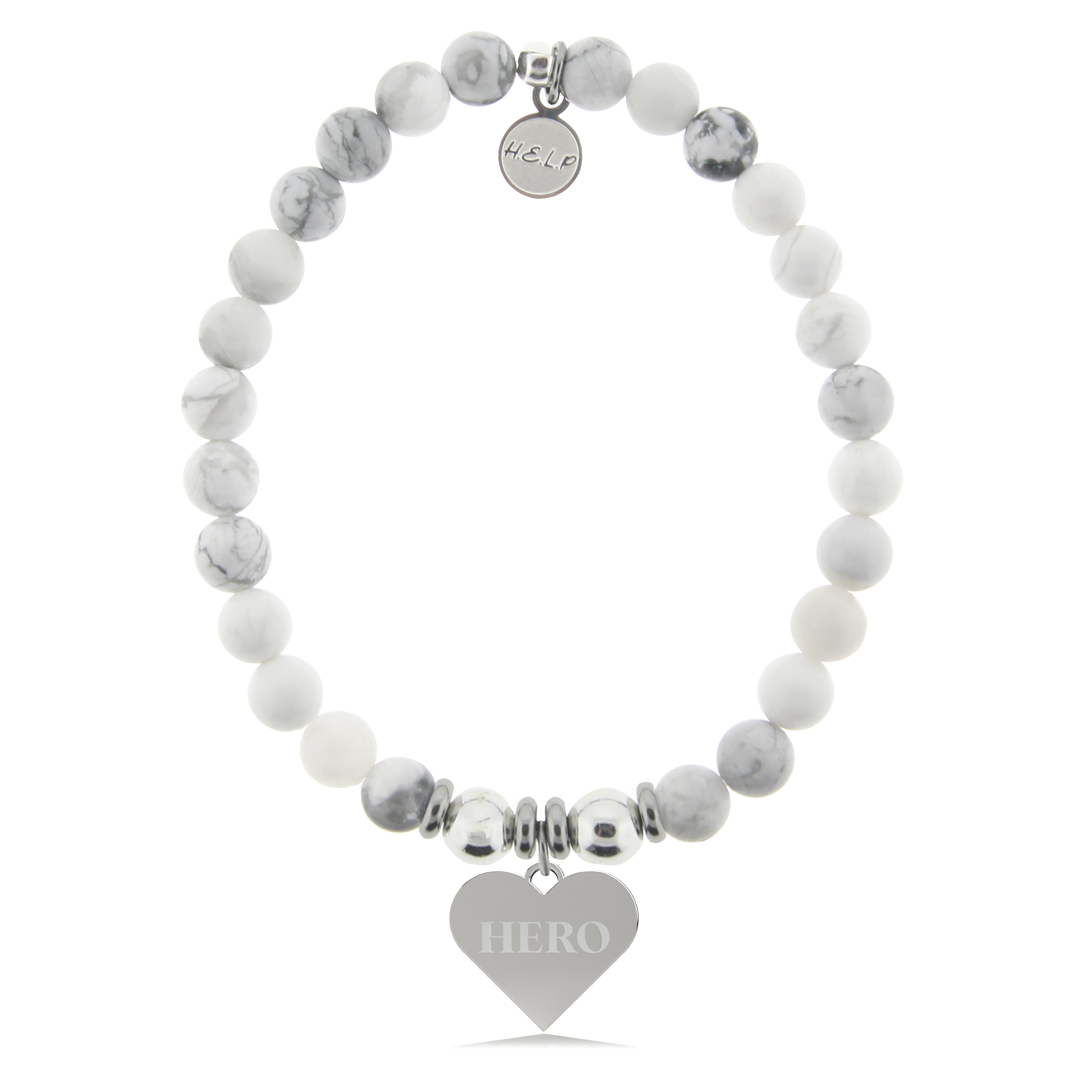 Hero Charm with Howlite Charity Bracelet