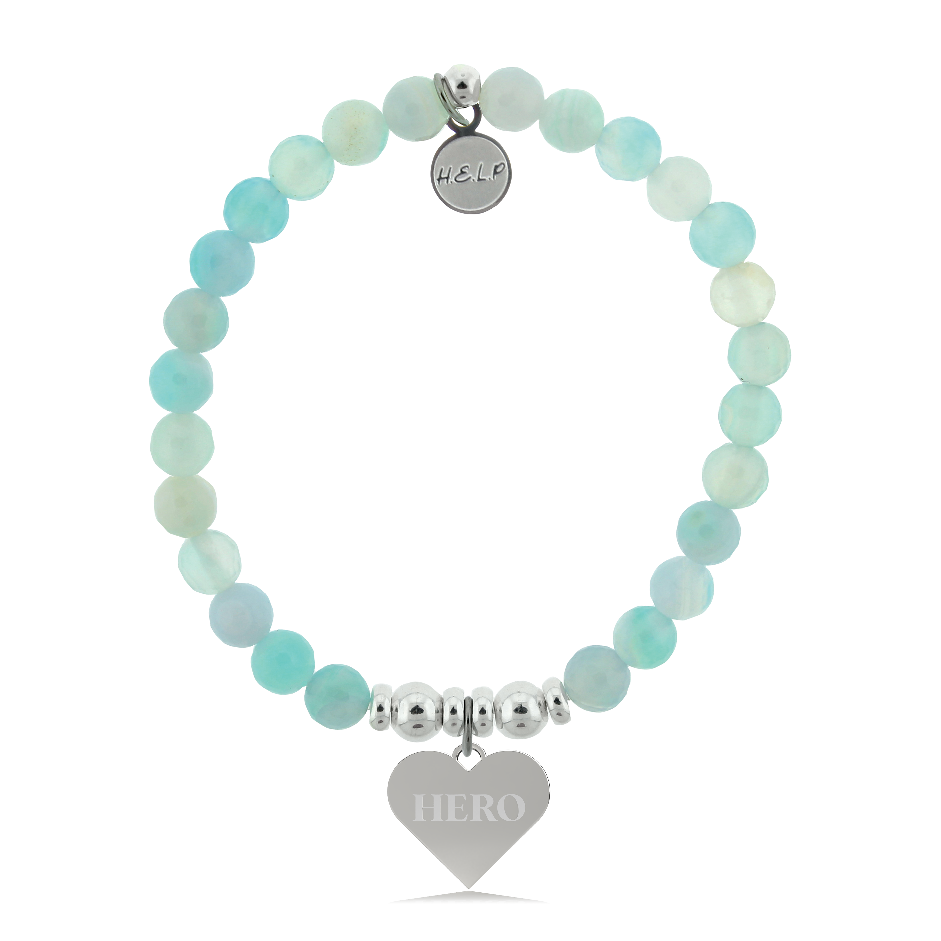 Hero Charm with Light Blue Agate Charity Bracelet