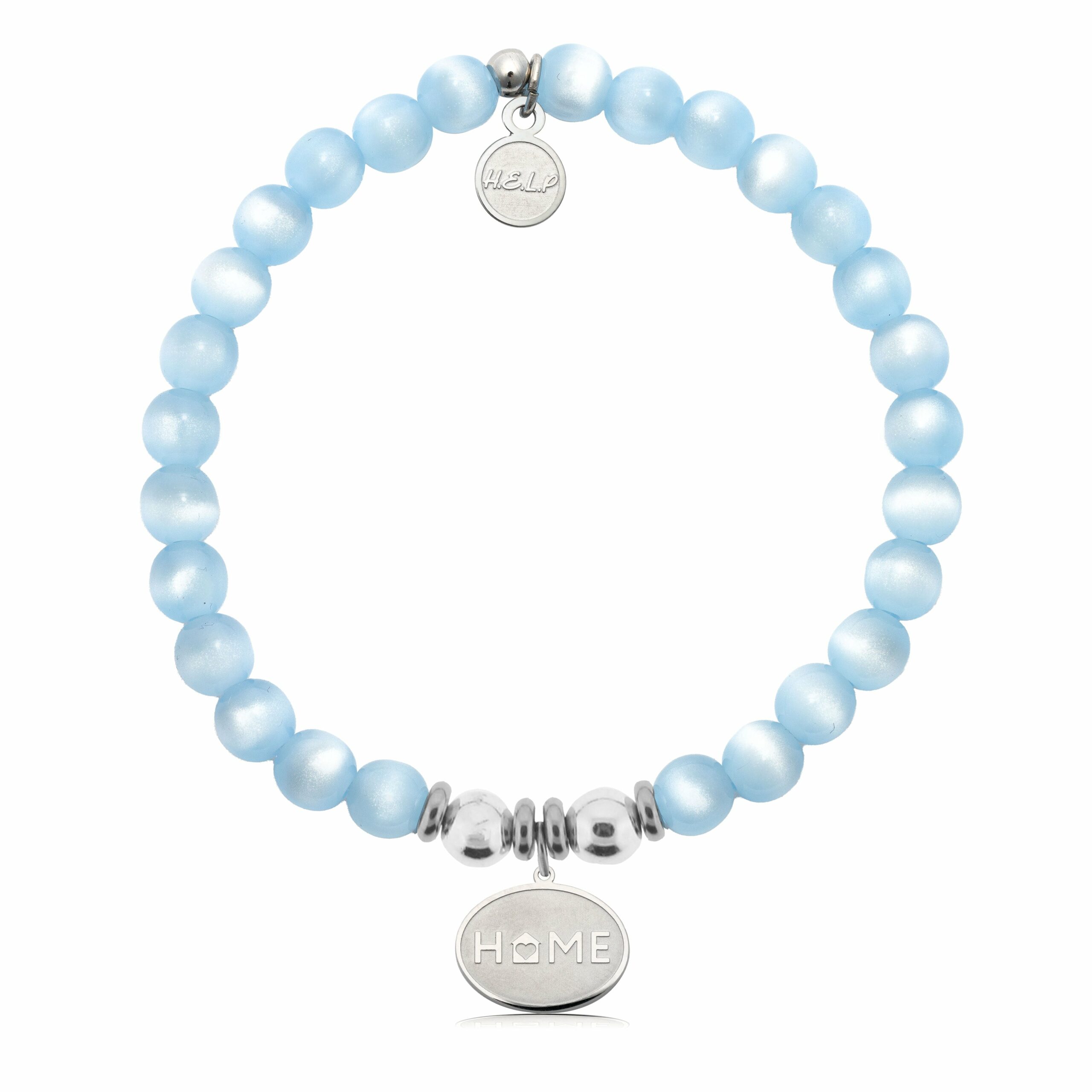 Home Heart Charm with Blue Selenite Charity Bracelet