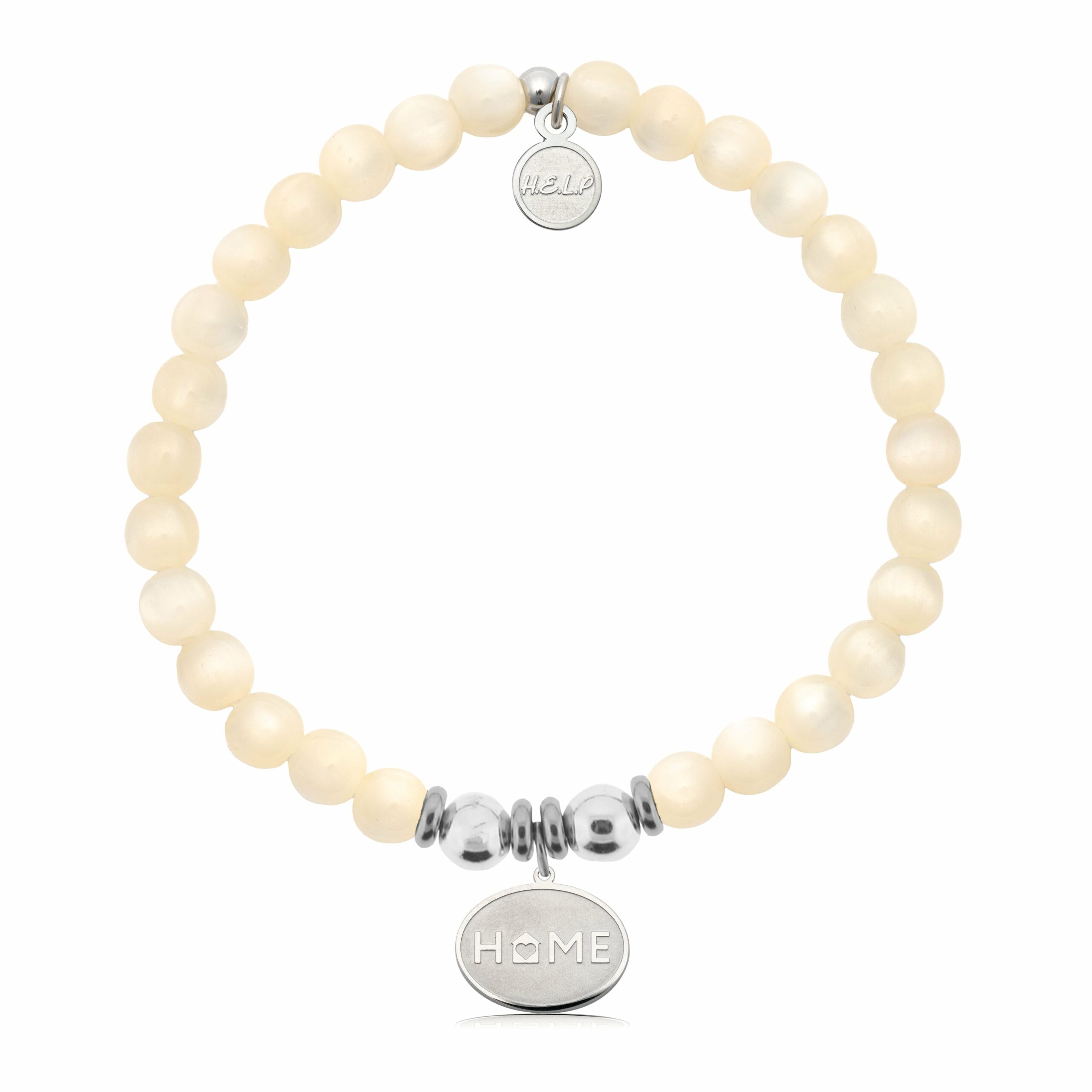 Home Heart Charm with Natural Selenite Charity Bracelet