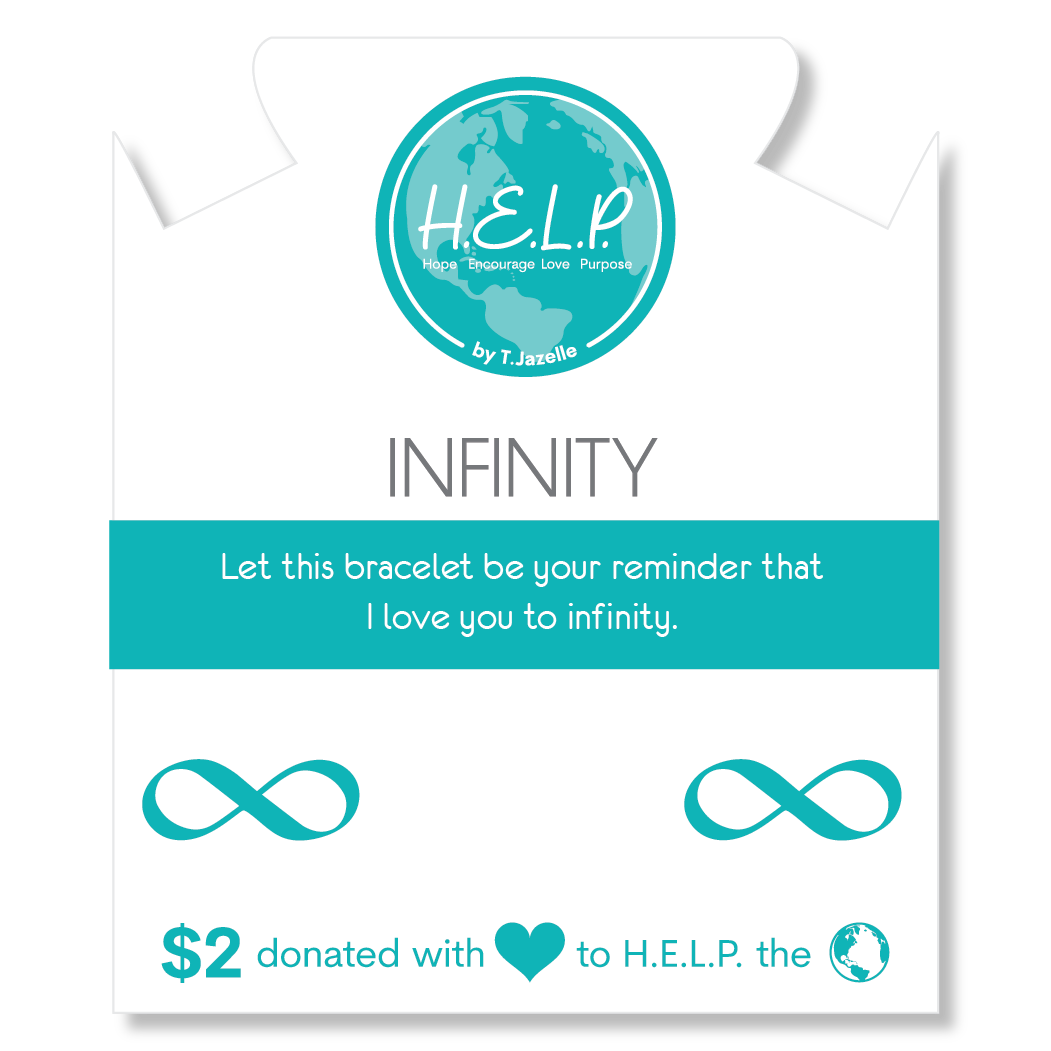 Infinity Charm with Aqua Cats Eye Charity Bracelet