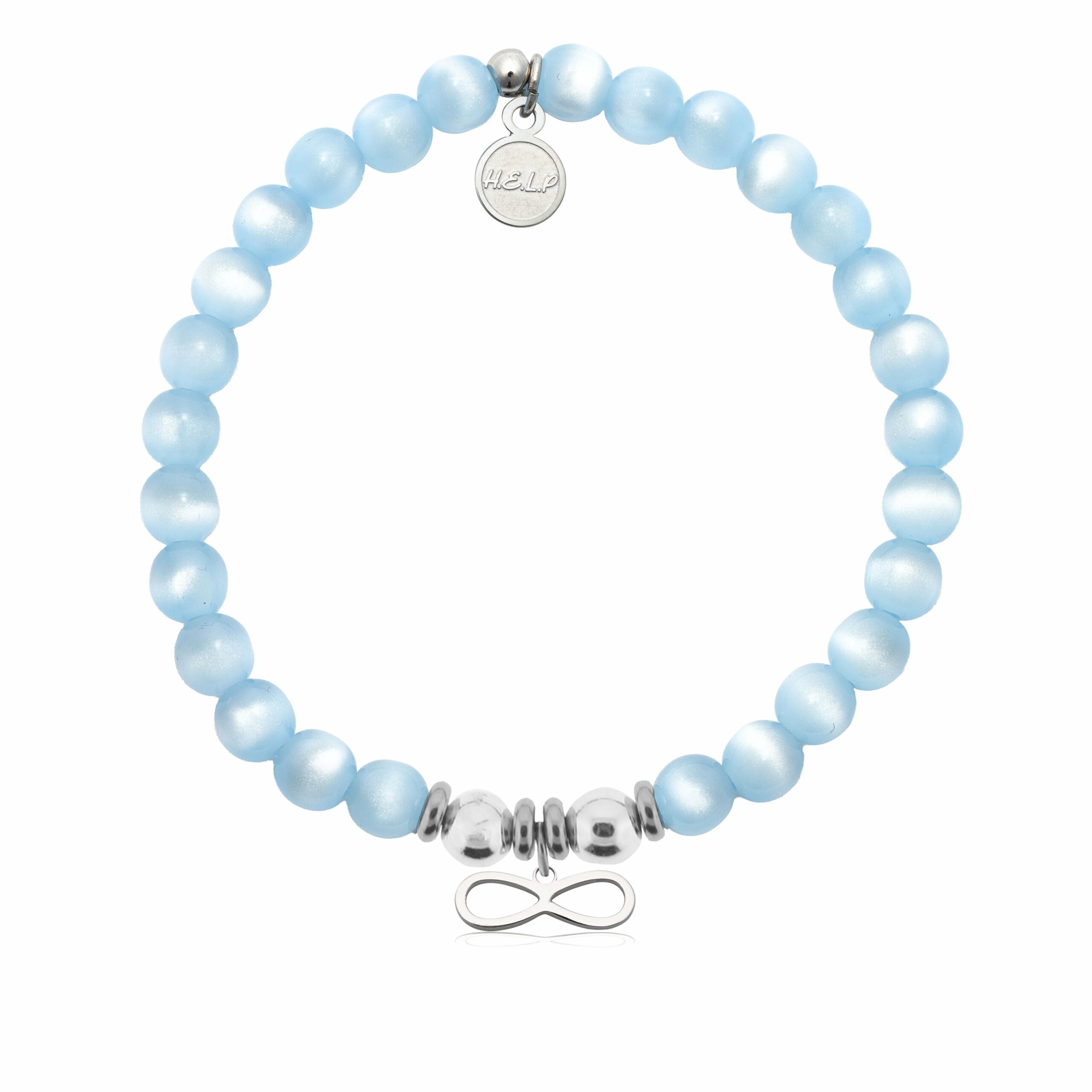 Infinity Charm with Blue Selenite Charity Bracelet