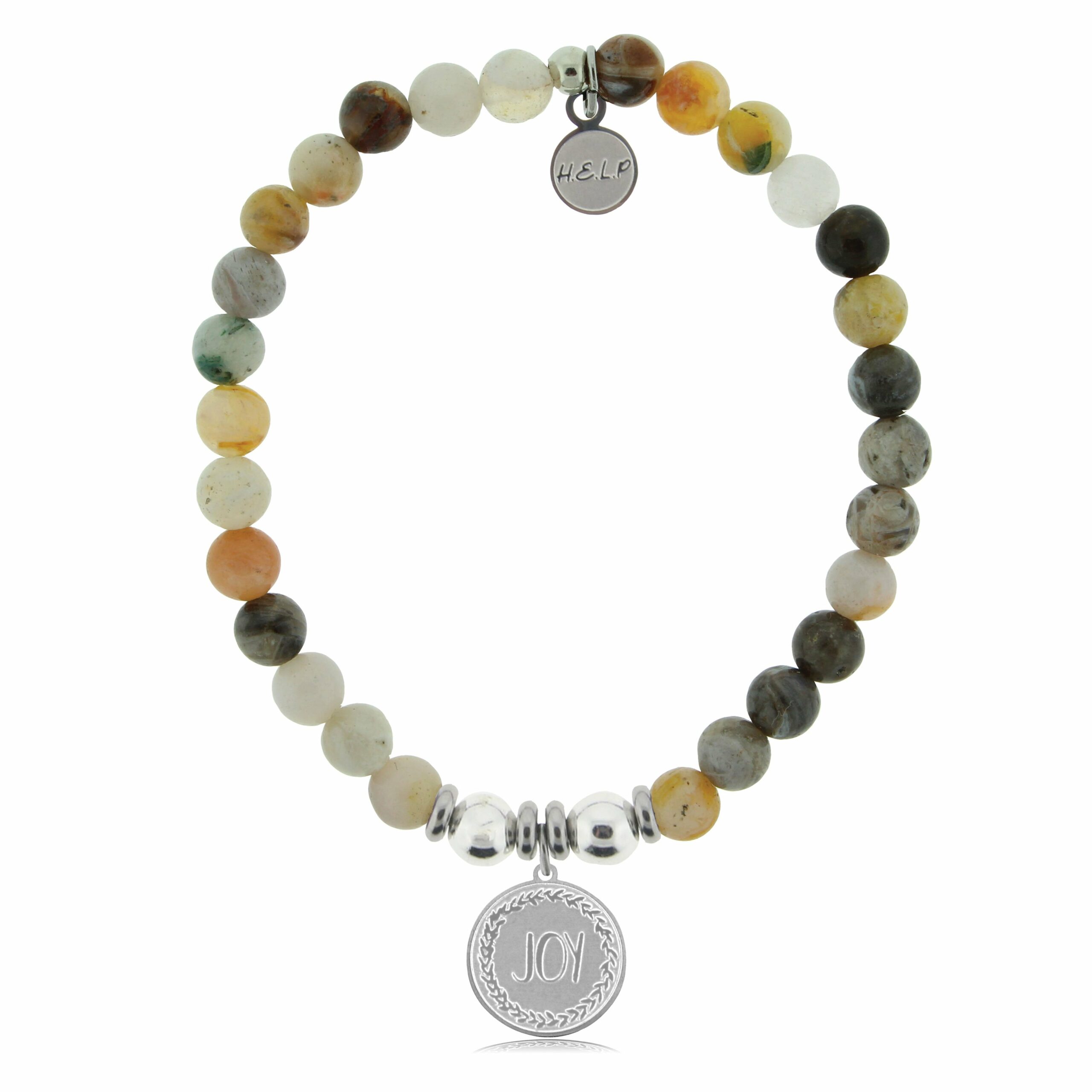 Joy Charm with Montana Agate Beads Charity Bracelet