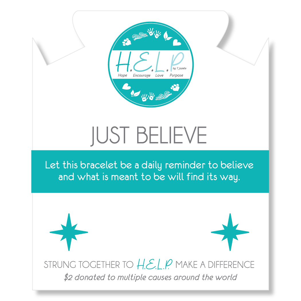 Just Believe Charm with Opalite Charity Bracelet