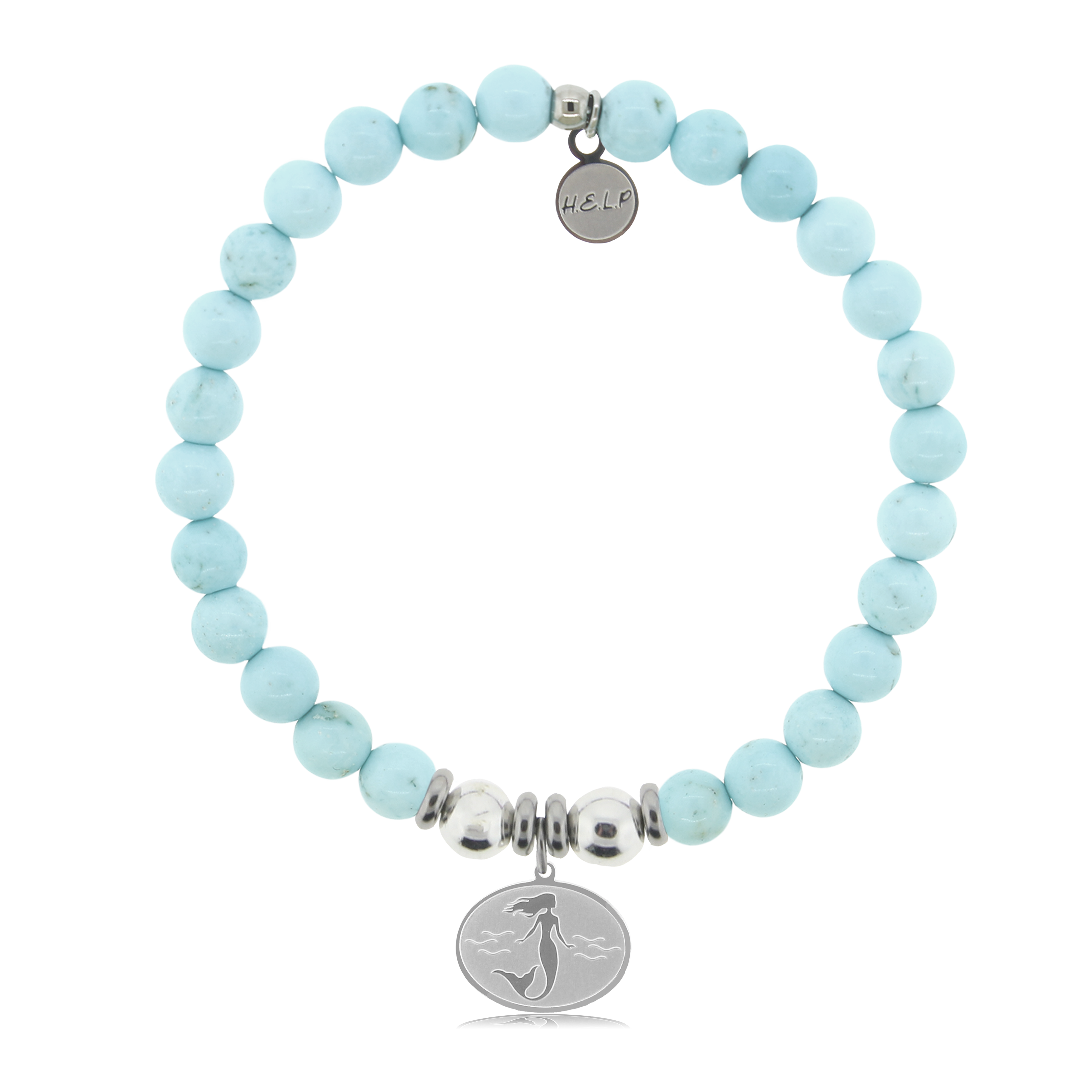 Mermaid Charm with Larimar Magnesite Charity Bracelet