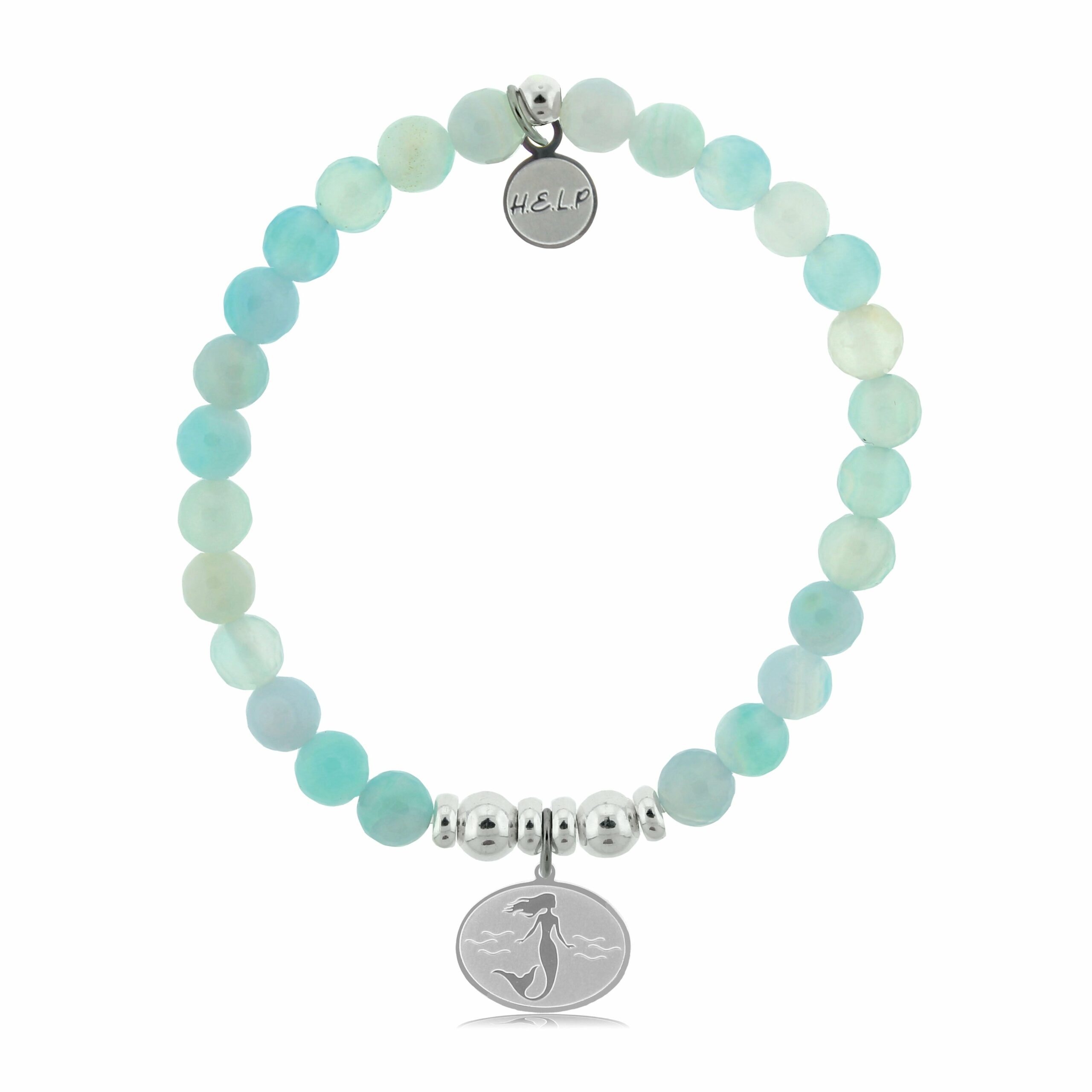 Mermaid Charm with Light Blue Agate Charity Bracelet