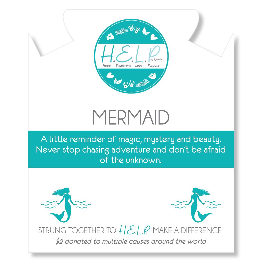 Mermaid Charm with Light Blue Opalescent Charity Bracelet