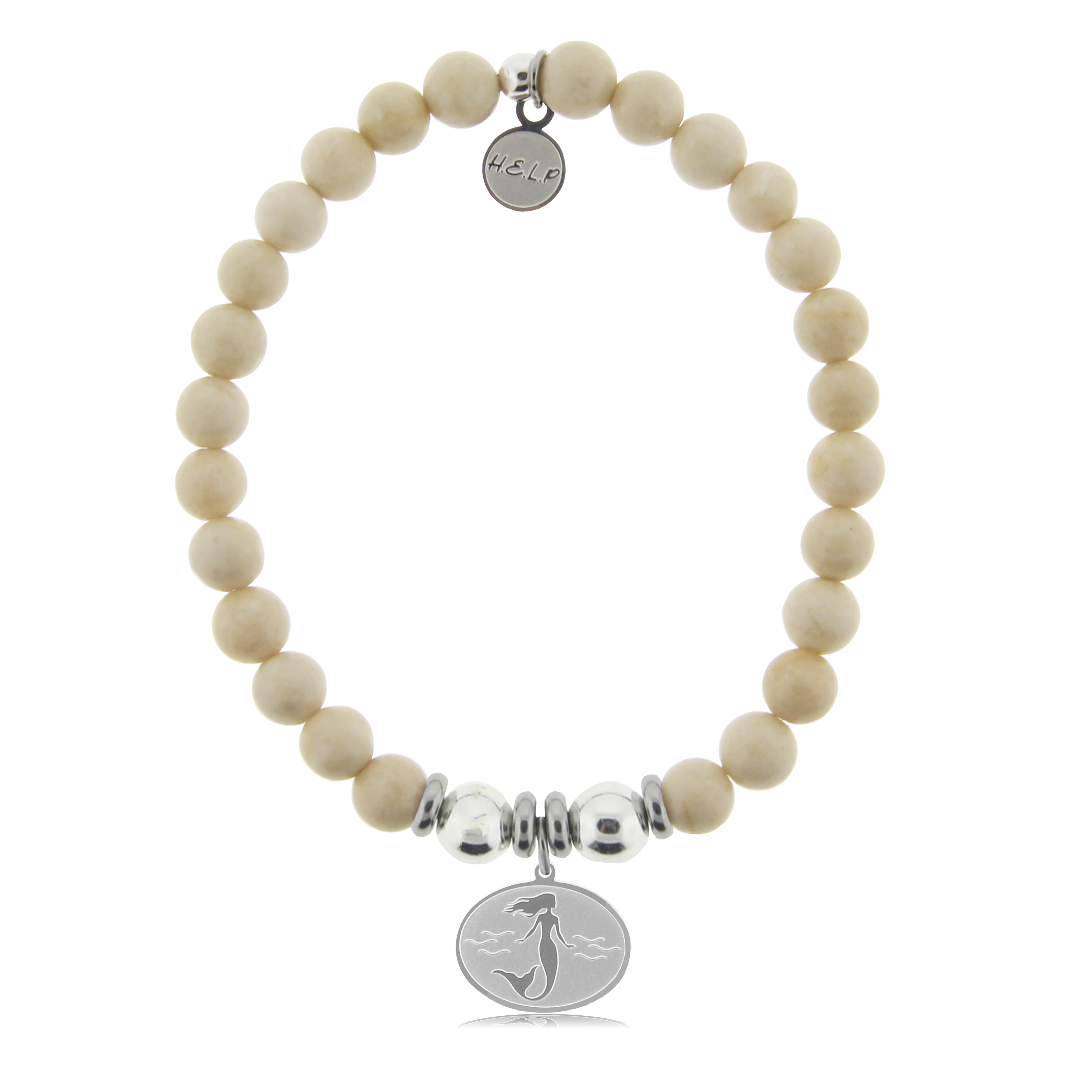 Mermaid Charm with Riverstone Beads Charity Bracelet