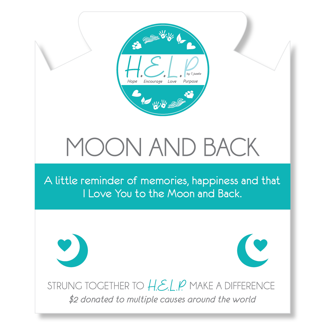 Moon and Back Charm with Blue and White Jade Charity Bracelet