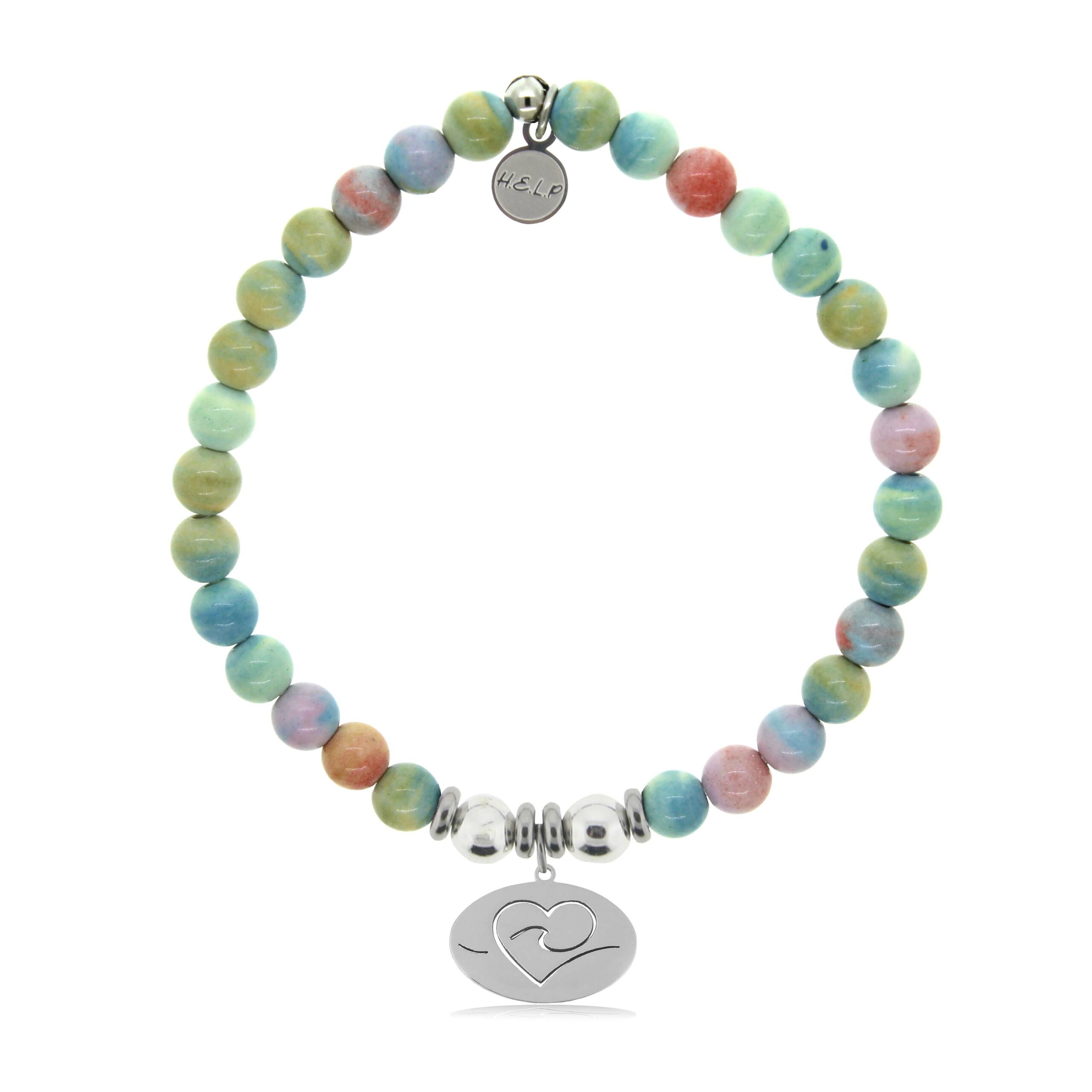 Ocean Love Charm with Pastel Magnesite Charity Bracelet