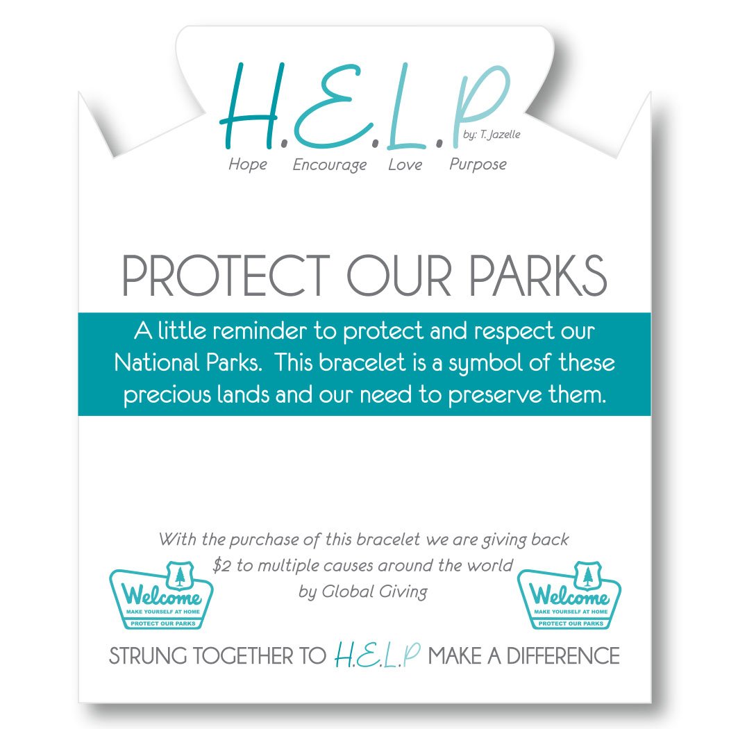 Protect Our Parks Charm with Light Blue Agate Beads Charity Bracelet