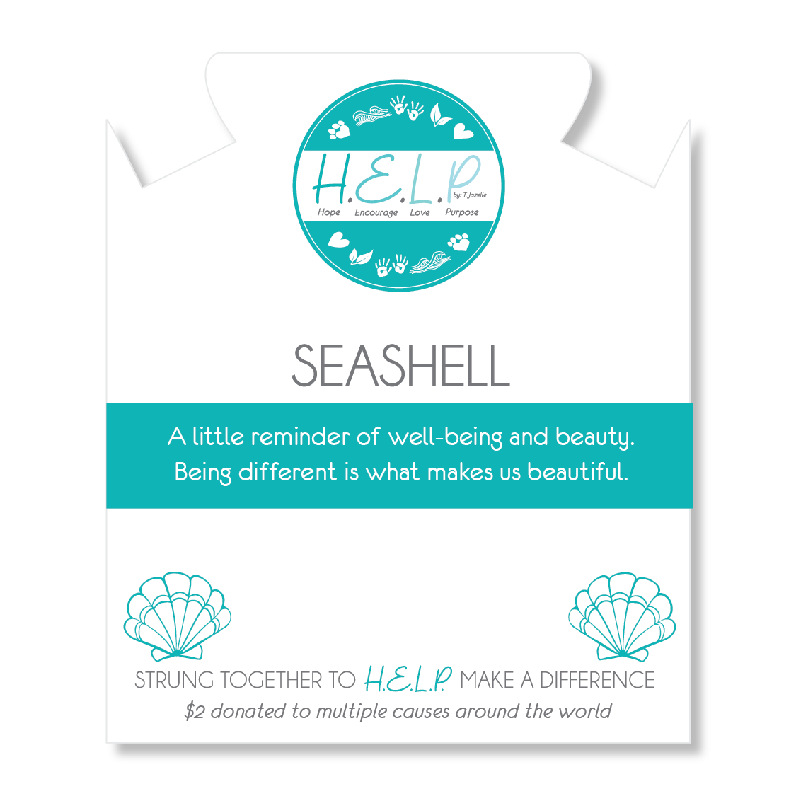 Seashell Charm with Howlite Beads Charity Bracelet