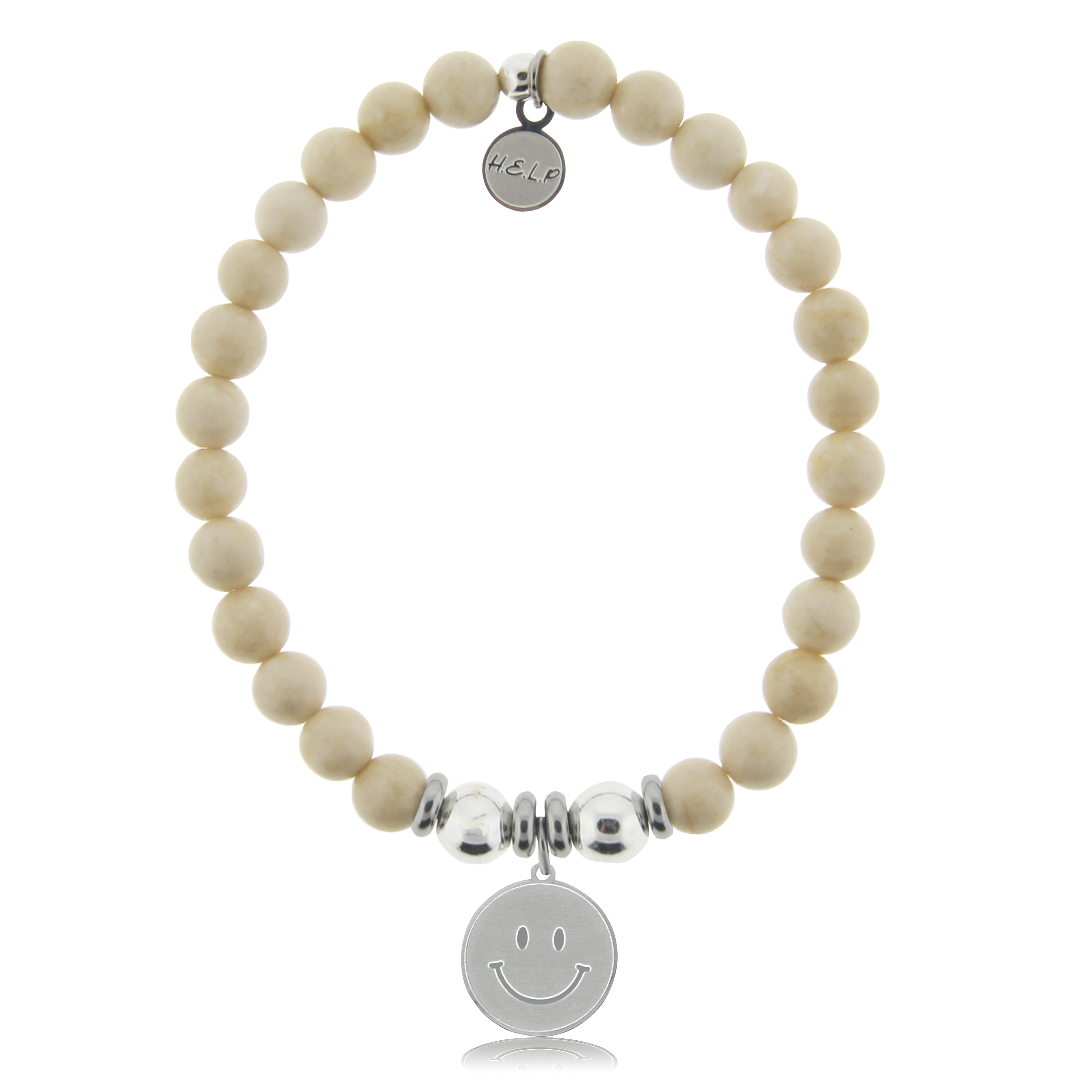 Smile Charm with Riverstone Beads Charity Bracelet