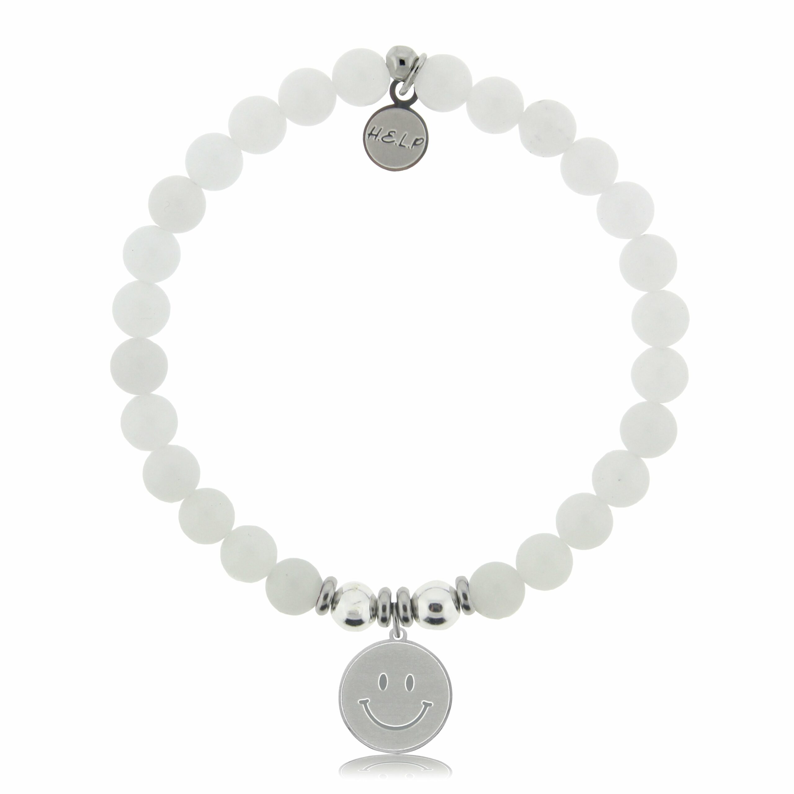 Smile Charm with White Jade Charity Bracelet