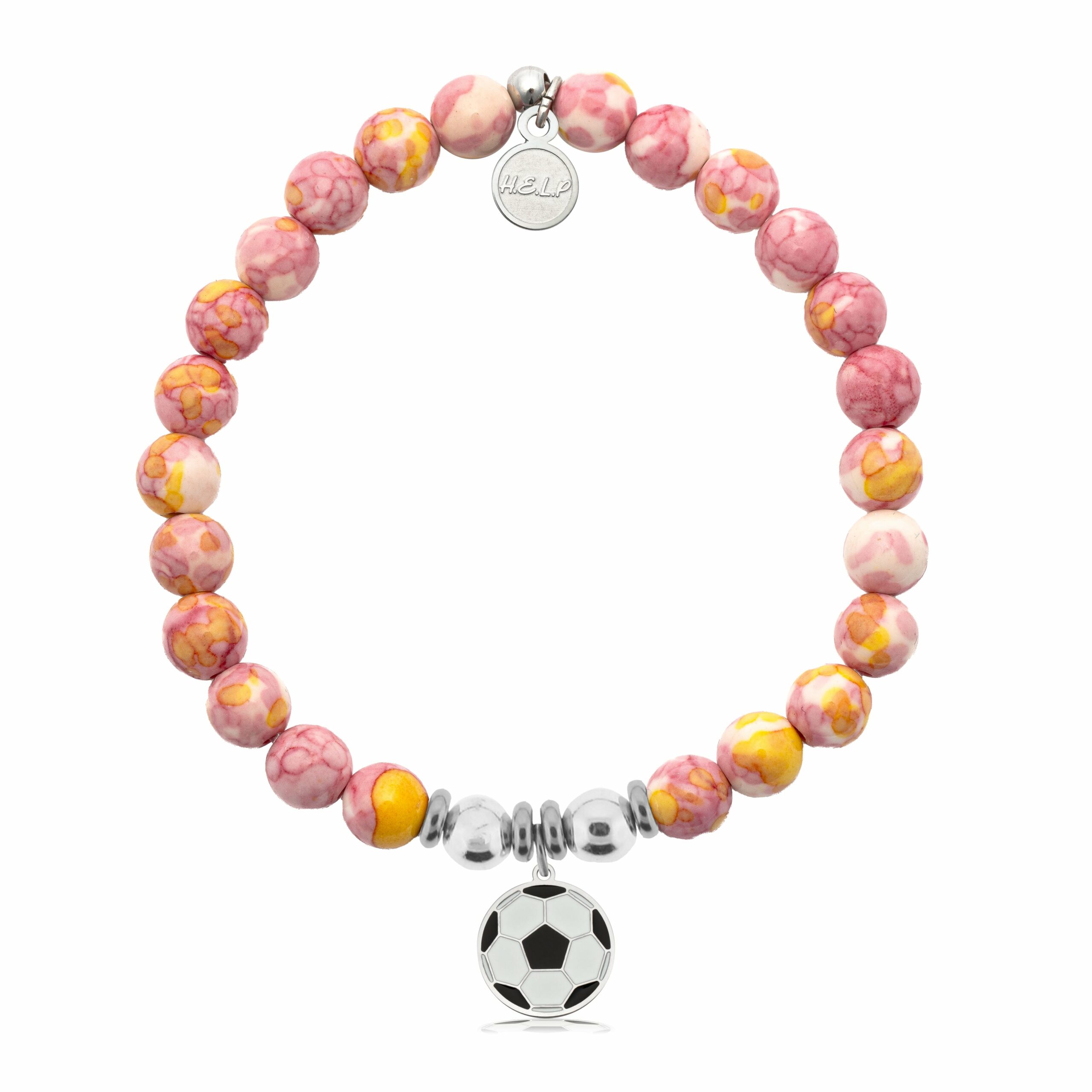 Soccer Charm with Lemonade Jade Charity Bracelet