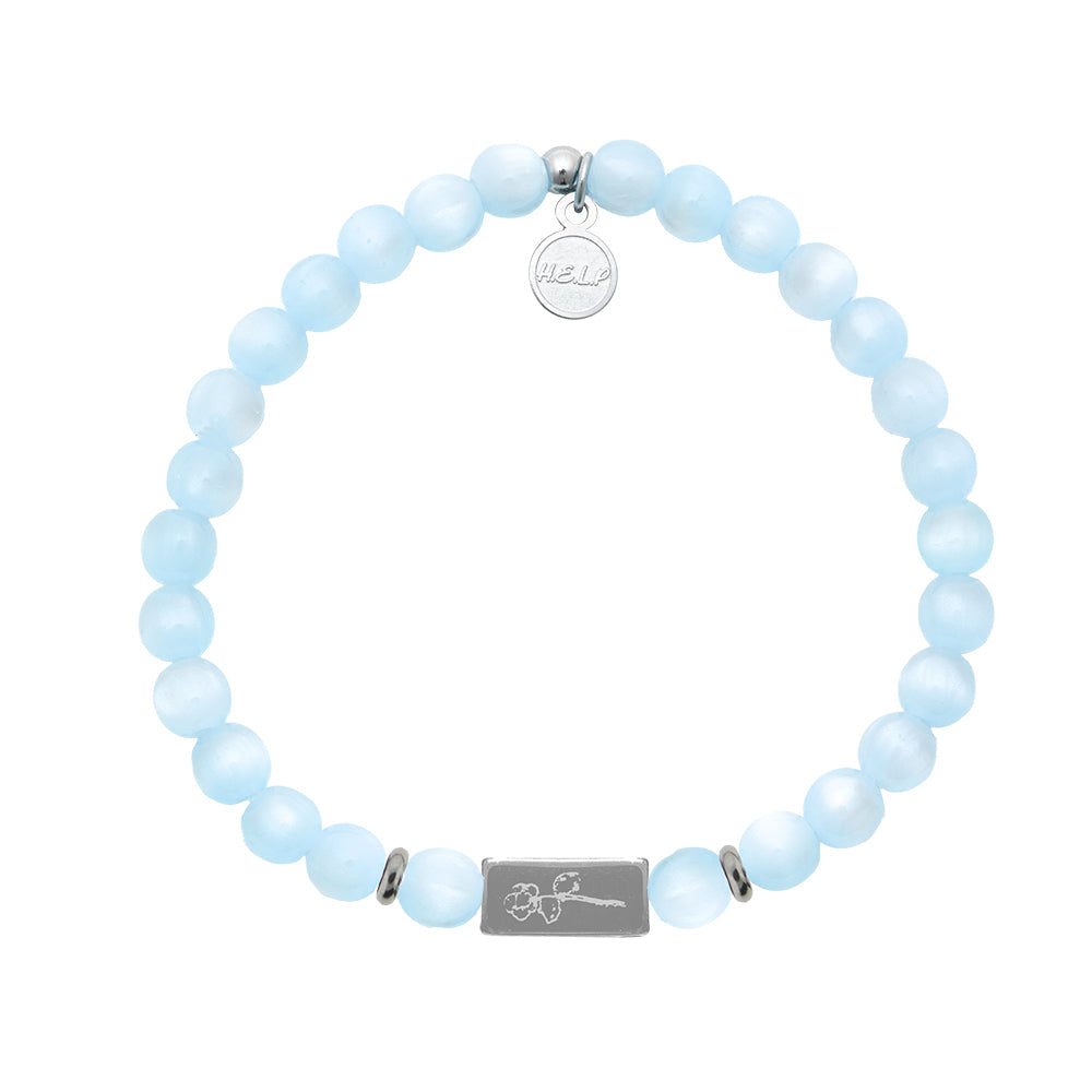 St. Jude Collection: Flower Bar with Blue Selenite Charity Bracelet