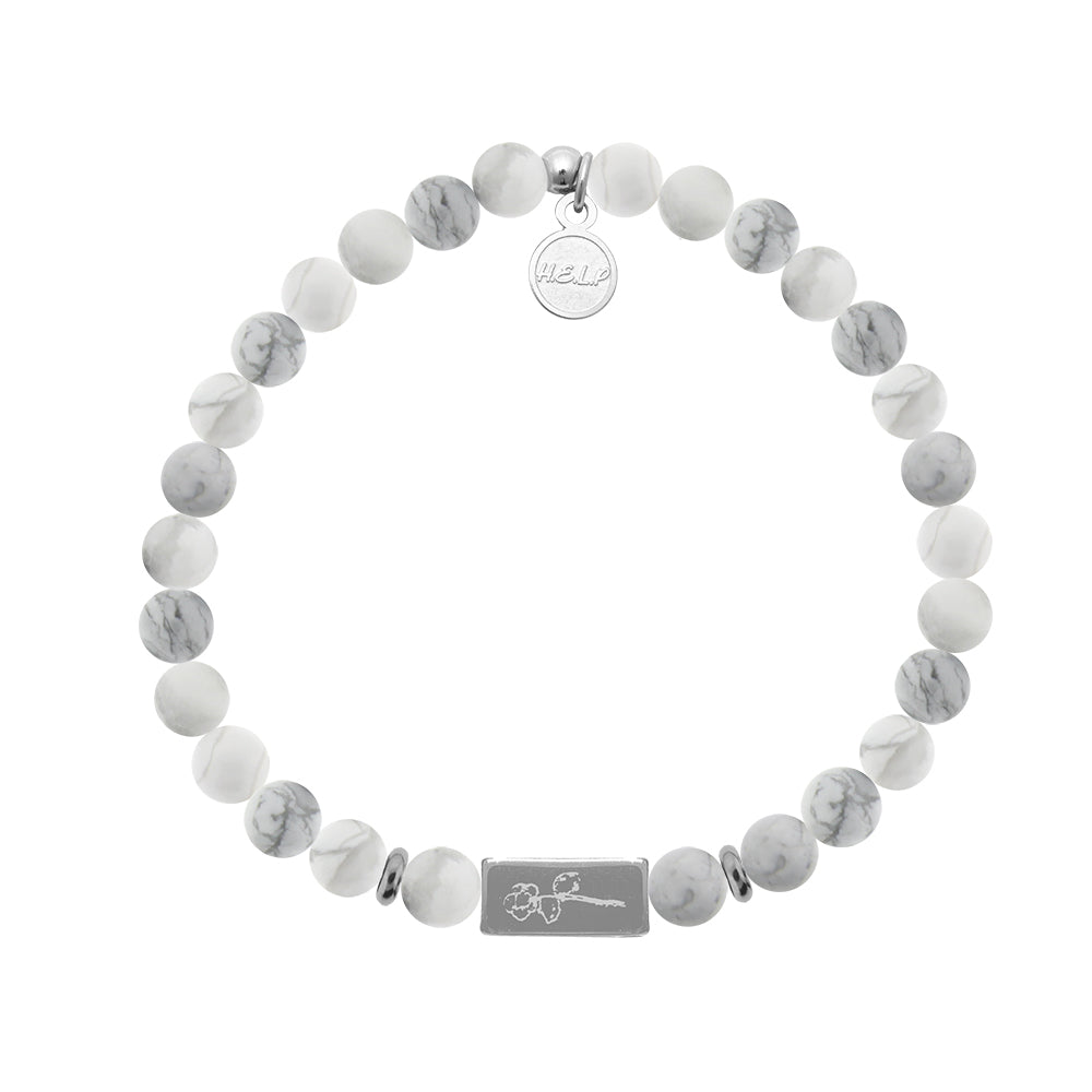 St. Jude Collection: Flower Bar with Howlite Charity Bracelet