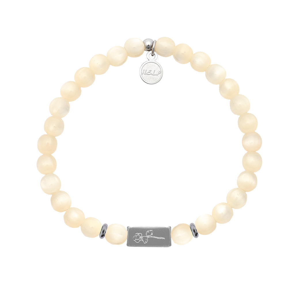 St. Jude Collection: Flower Bar with Natural Selenite Charity Bracelet