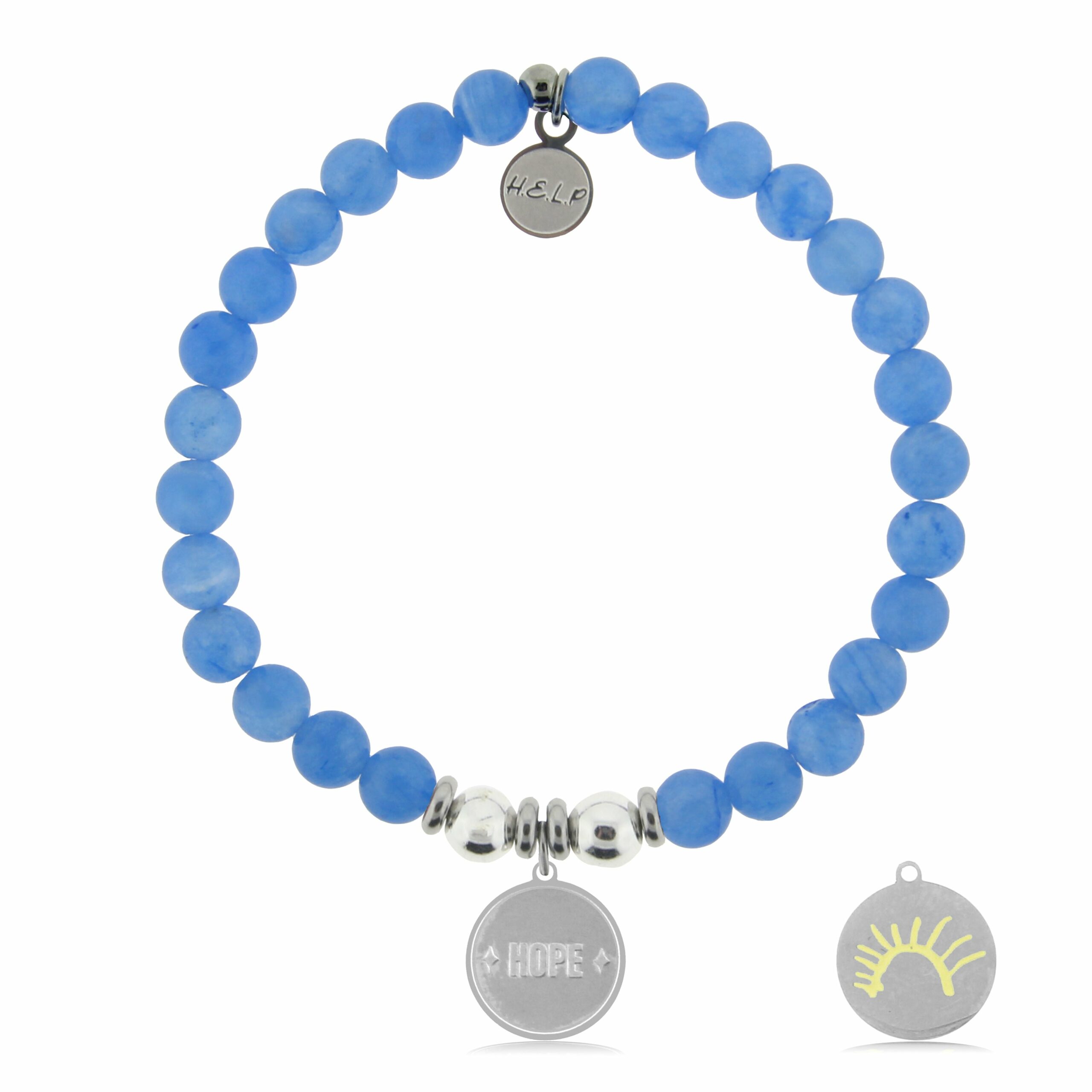 St. Jude Collection: Sun Charm with Azure Blue Jade Charity Bracelet